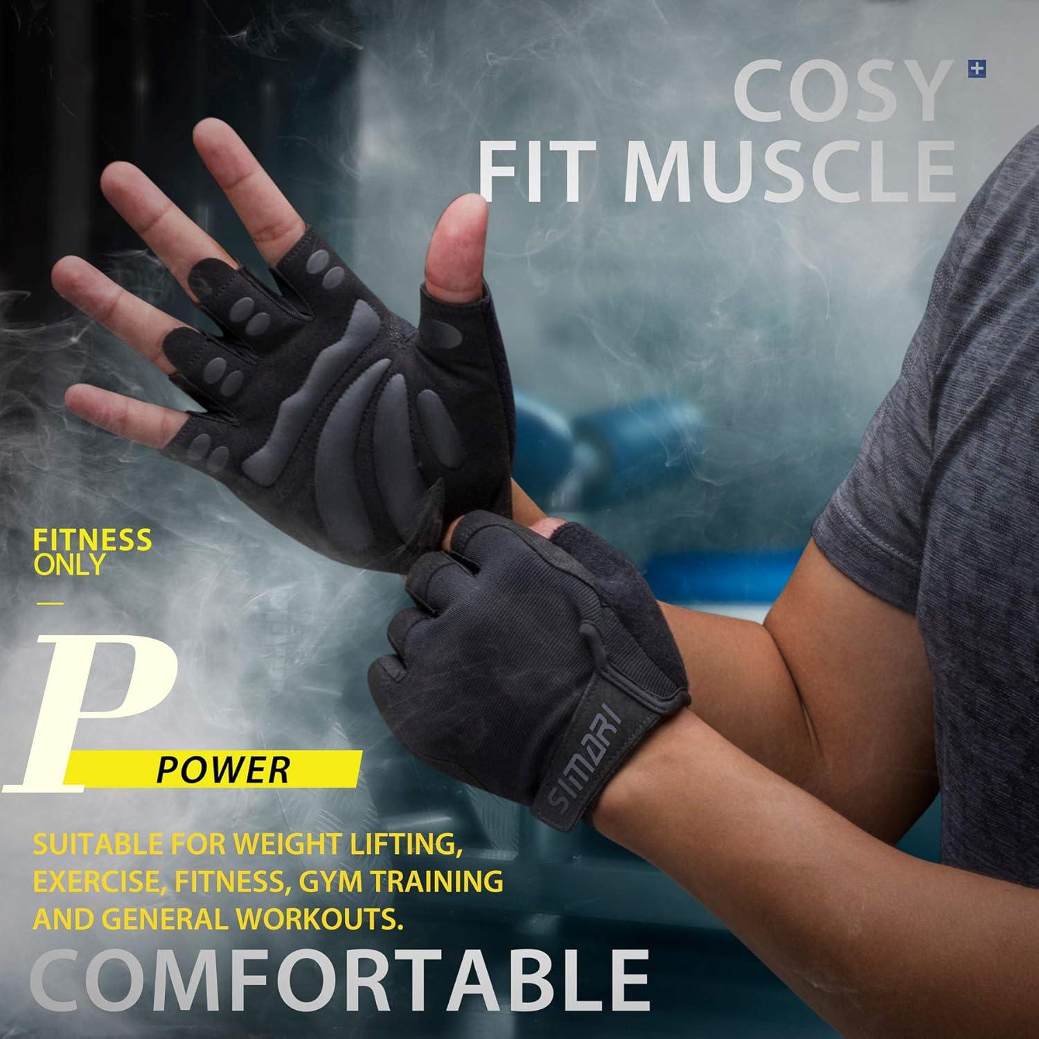 imageSIMARI Breathable Workout Gloves for Men and Women Padded Weight Lifting Gloves with Great Grip Full Palm Protection for Gym Training Cycling Weightlifting Exercise Crossfit Climbing1aIron Black