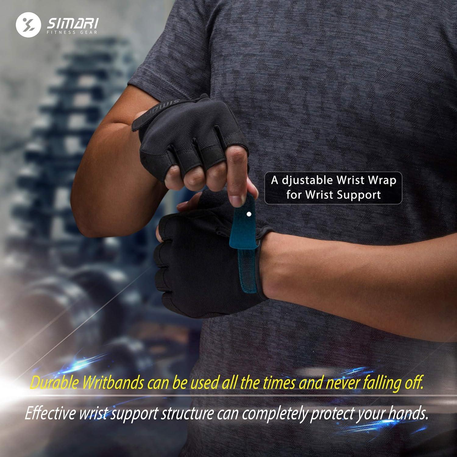 imageSIMARI Breathable Workout Gloves for Men and Women Padded Weight Lifting Gloves with Great Grip Full Palm Protection for Gym Training Cycling Weightlifting Exercise Crossfit Climbing1aIron Black