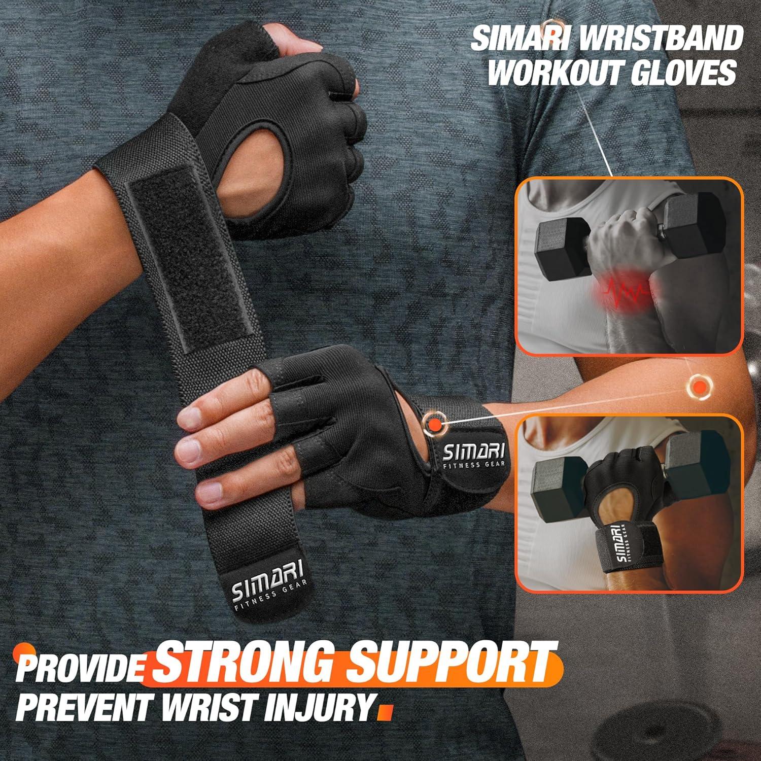 imageSIMARI Breathable Workout Gloves for Men and Women Padded Weight Lifting Gloves with Great Grip Full Palm Protection for Gym Training Cycling Weightlifting Exercise Crossfit Climbing2aAnthracite