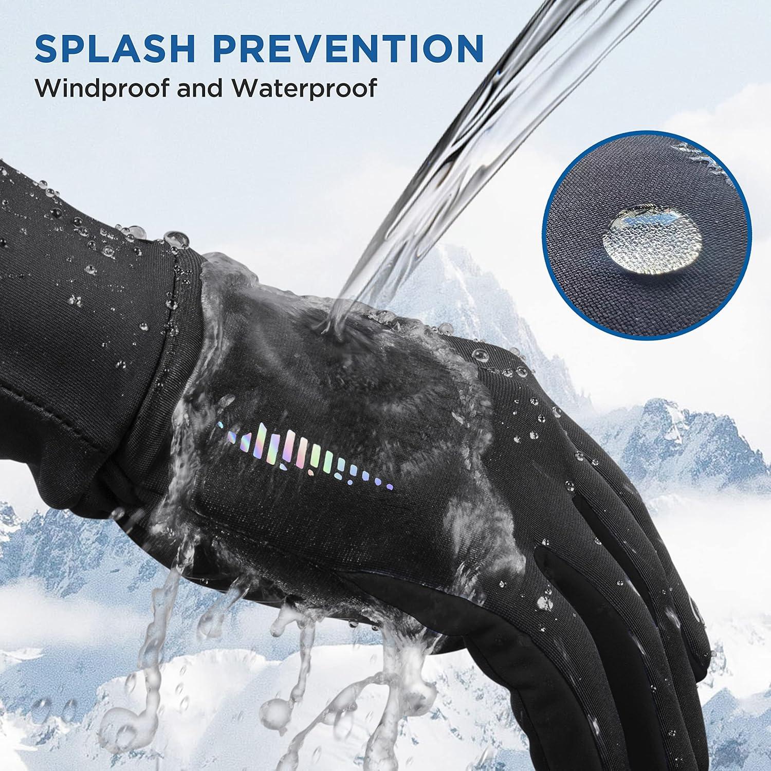 imageSIMARI Kids Winter Gloves Touchscreen Warm Thermal WaterResistant for Boy Girl Running Cycling Snow Skiing in Cold WeatherBlack Iris