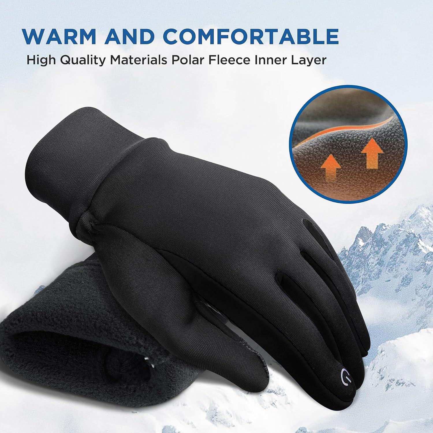 imageSIMARI Kids Winter Gloves Touchscreen Warm Thermal WaterResistant for Boy Girl Running Cycling Snow Skiing in Cold WeatherBlack Iris