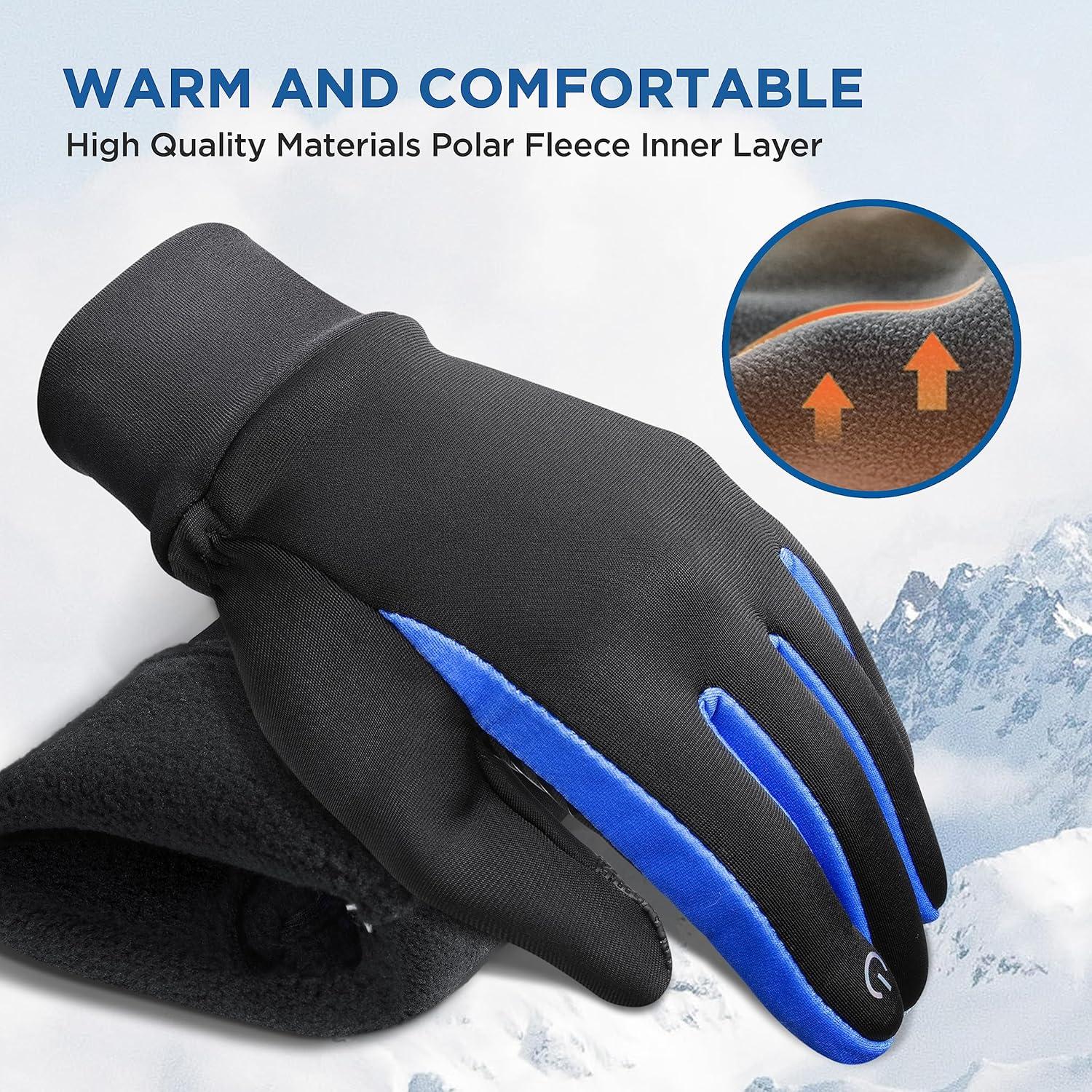 imageSIMARI Kids Winter Gloves Touchscreen Warm Thermal WaterResistant for Boy Girl Running Cycling Snow Skiing in Cold WeatherCornflower Blue