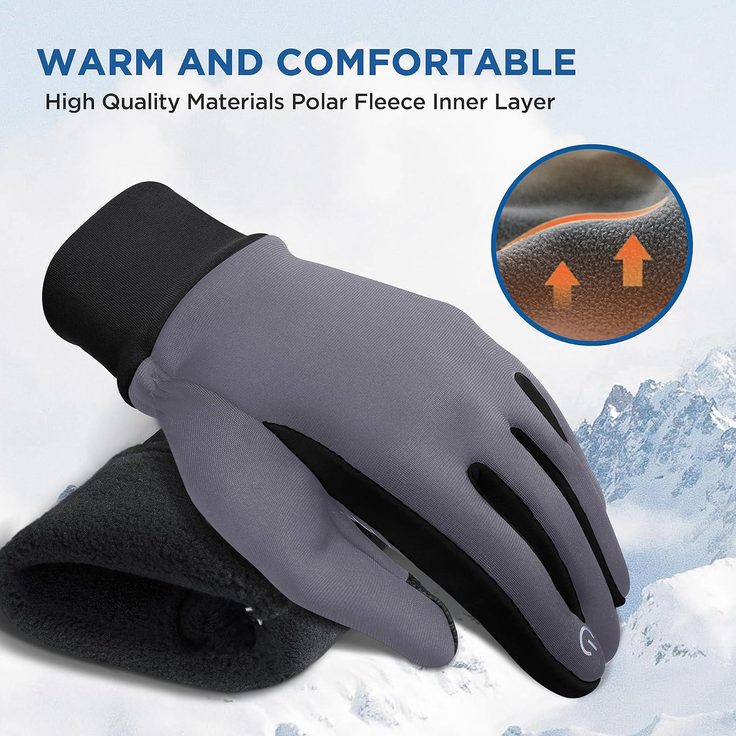 imageSIMARI Kids Winter Gloves Touchscreen Warm Thermal WaterResistant for Boy Girl Running Cycling Snow Skiing in Cold WeatherGlacier Gray