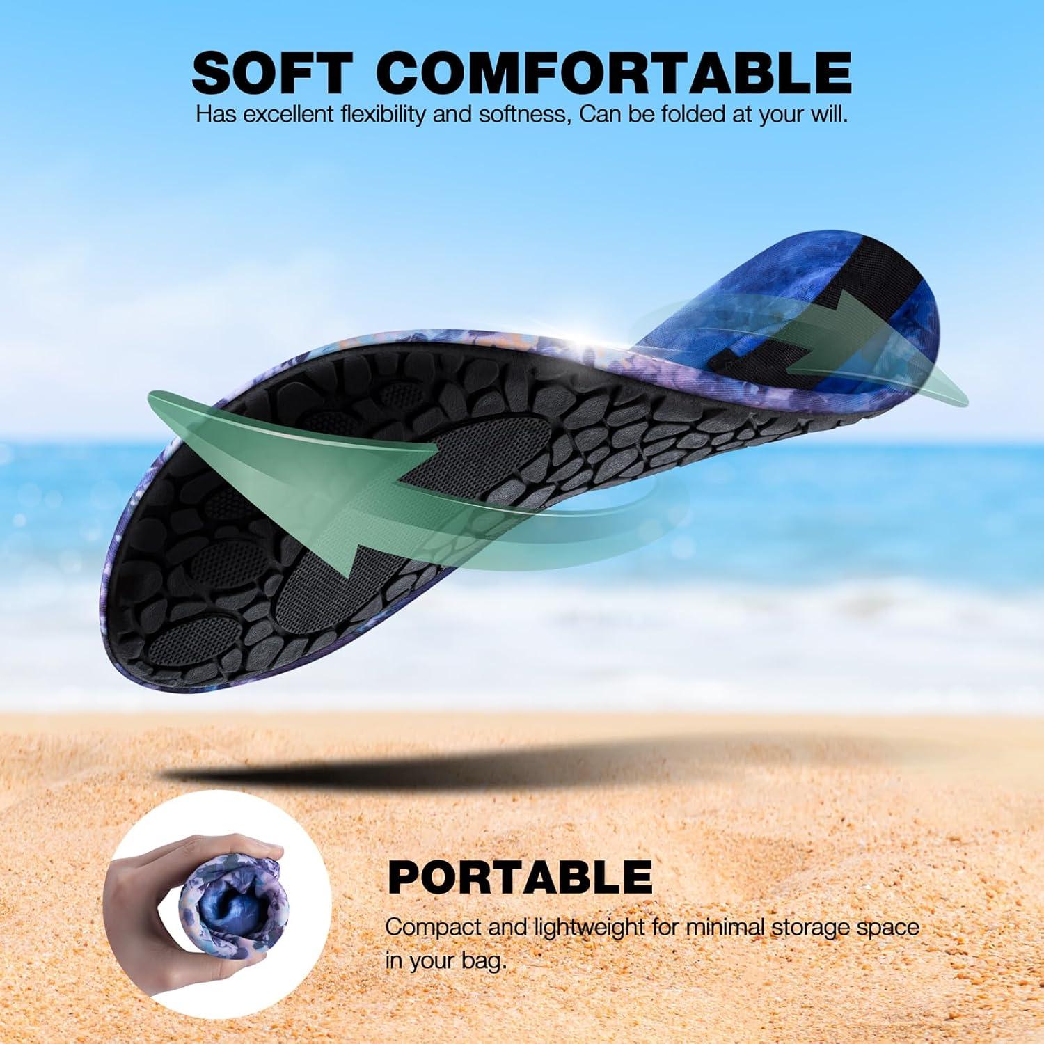 imageSIMARI Water Shoes Women Men Aqua Socks Beach Barefoot Quick Drying Aqua Aerobics Swim Pool Non Slip Outdoor Travel Essentials Surf River Lake Snorkeling Kayak Yoga Adult Youth2rfloral