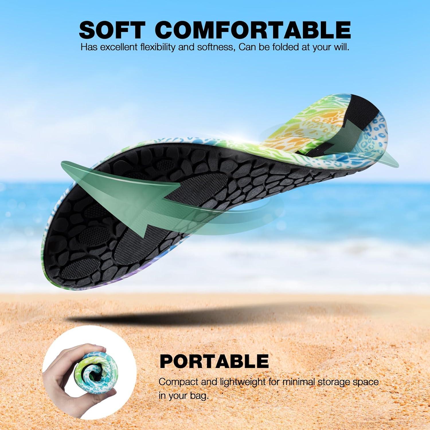 imageSIMARI Water Shoes Women Men Aqua Socks Beach Barefoot Quick Drying Aqua Aerobics Swim Pool Non Slip Outdoor Travel Essentials Surf River Lake Snorkeling Kayak Yoga Adult Youth3eanimal Lines
