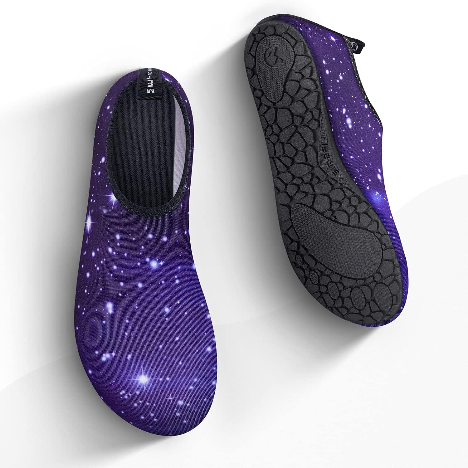 imageSIMARI Water Shoes Women Men Aqua Socks Beach Barefoot Quick Drying Aqua Aerobics Swim Pool Non Slip Outdoor Travel Essentials Surf River Lake Snorkeling Kayak Yoga Adult YouthStarry
