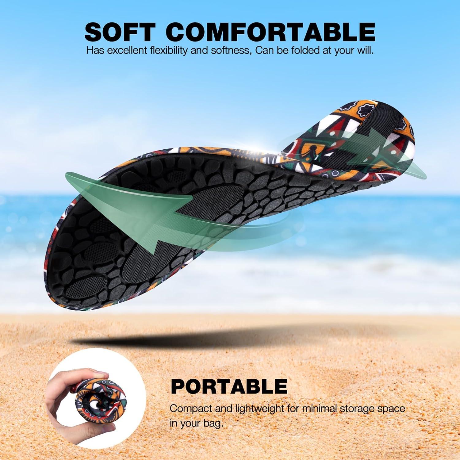 imageSIMARI Water Shoes Women Men Aqua Socks Beach Barefoot Quick Drying Aqua Aerobics Swim Pool Non Slip Outdoor Travel Essentials Surf River Lake Snorkeling Kayak Yoga Adult Youth3dstained Glass