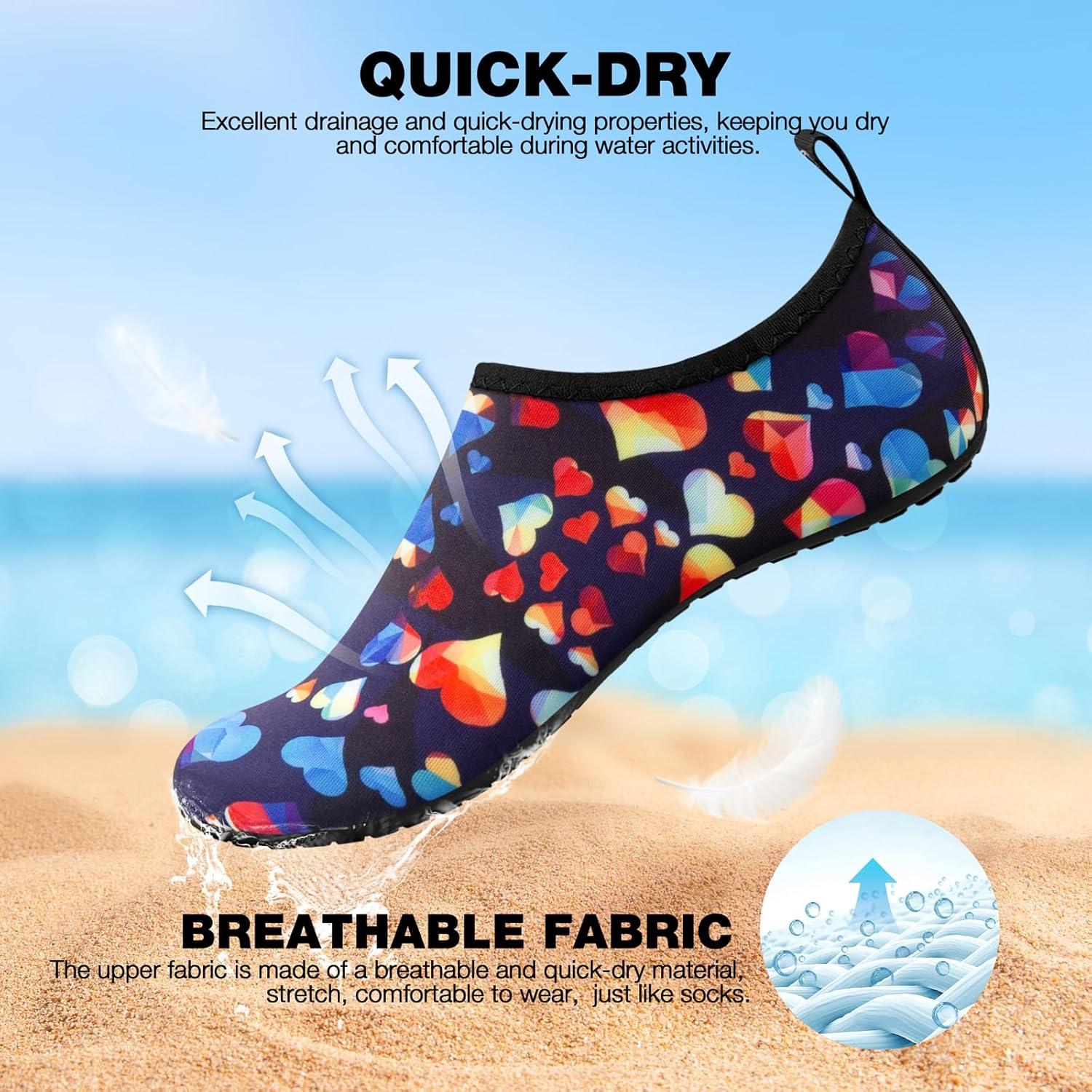 imageSIMARI Water Shoes Women Men Aqua Socks Beach Barefoot Quick Drying Aqua Aerobics Swim Pool Non Slip Outdoor Travel Essentials Surf River Lake Snorkeling Kayak Yoga Adult Youth2sfloral