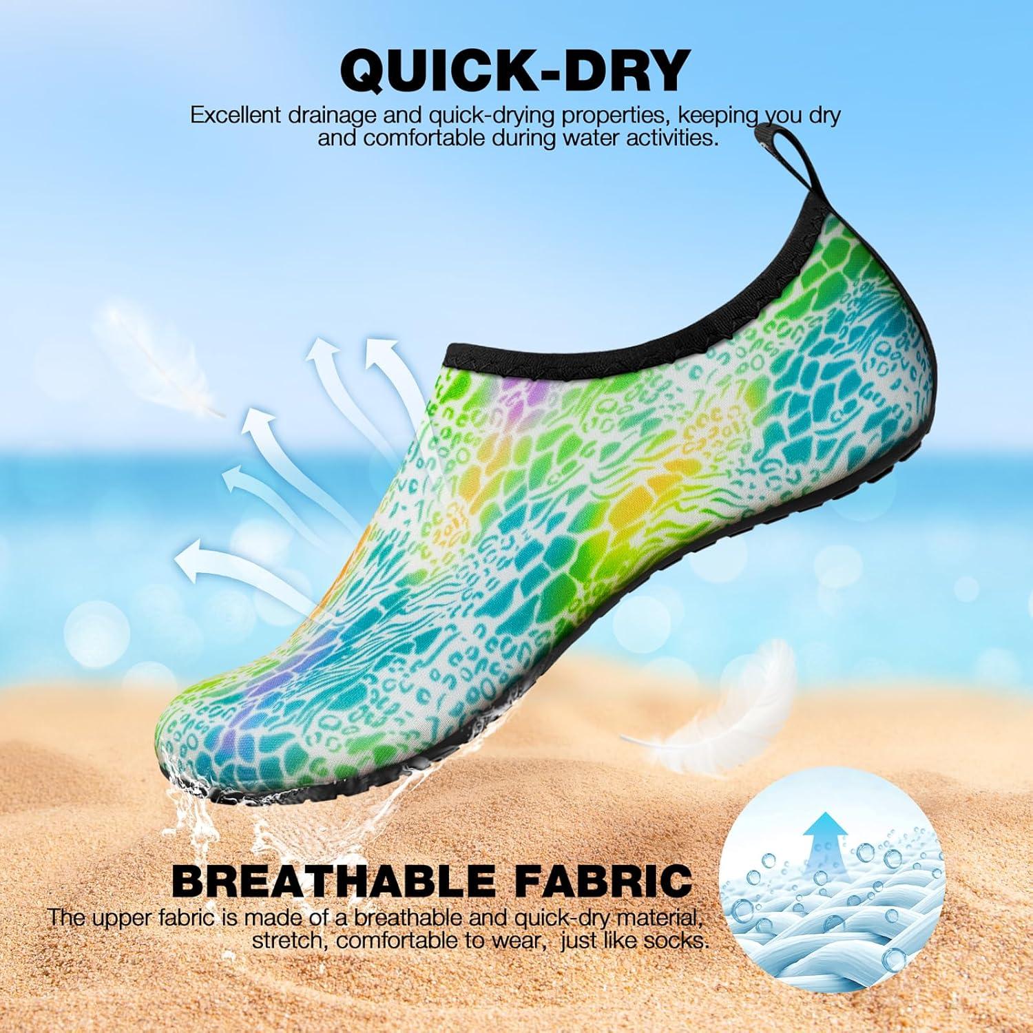 imageSIMARI Water Shoes Women Men Aqua Socks Beach Barefoot Quick Drying Aqua Aerobics Swim Pool Non Slip Outdoor Travel Essentials Surf River Lake Snorkeling Kayak Yoga Adult Youth3eanimal Lines