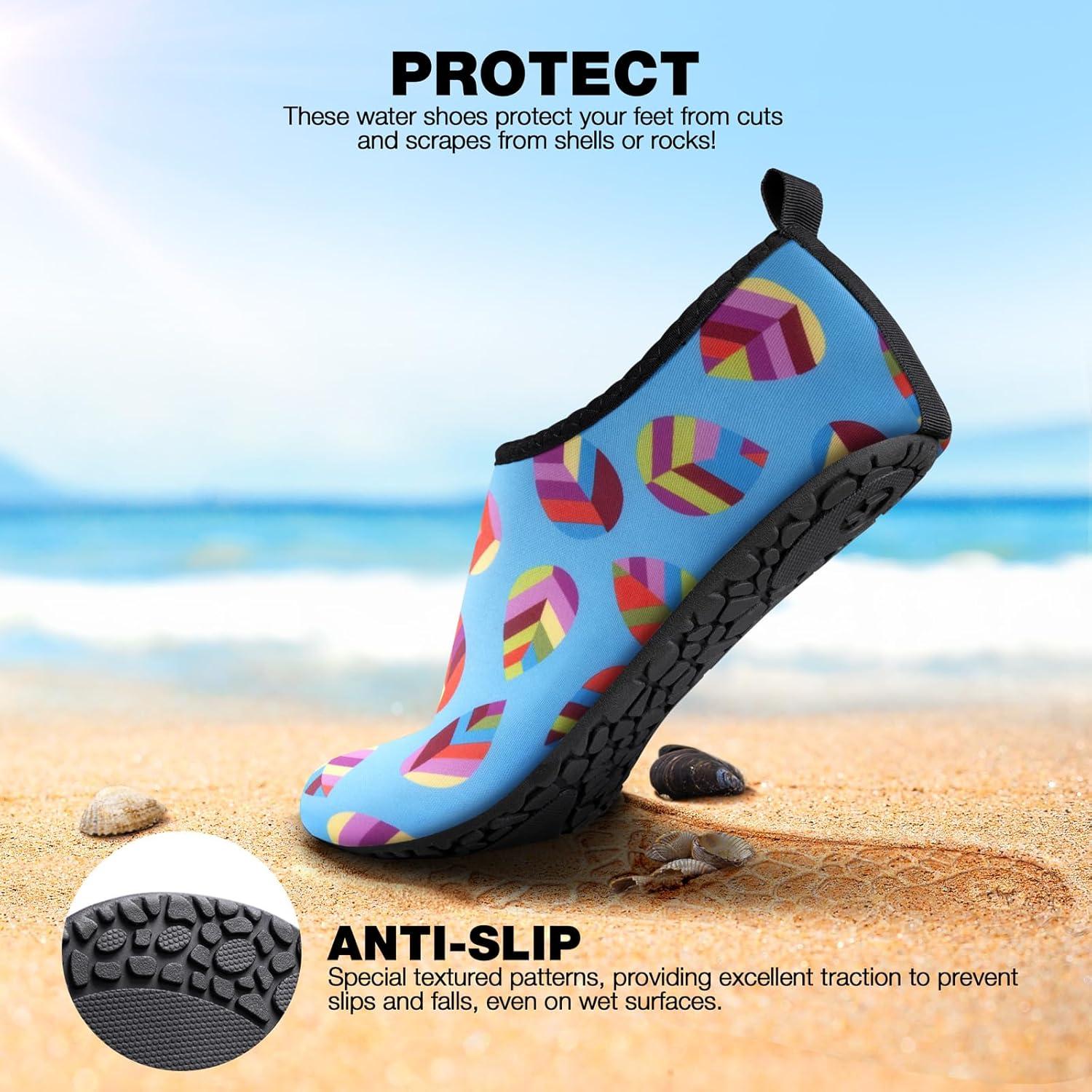 imageSIMARI Water Shoes Women Men Aqua Socks Beach Barefoot Quick Drying Aqua Aerobics Swim Pool Non Slip Outdoor Travel Essentials Surf River Lake Snorkeling Kayak Yoga Adult Youth2vtotem Leaf