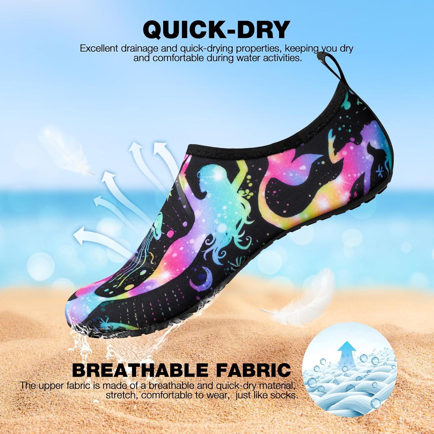 imageSIMARI Water Shoes Women Men Aqua Socks Beach Barefoot Quick Drying Aqua Aerobics Swim Pool Non Slip Outdoor Travel Essentials Surf River Lake Snorkeling Kayak Yoga Adult Youth3gmermaid Silhouette