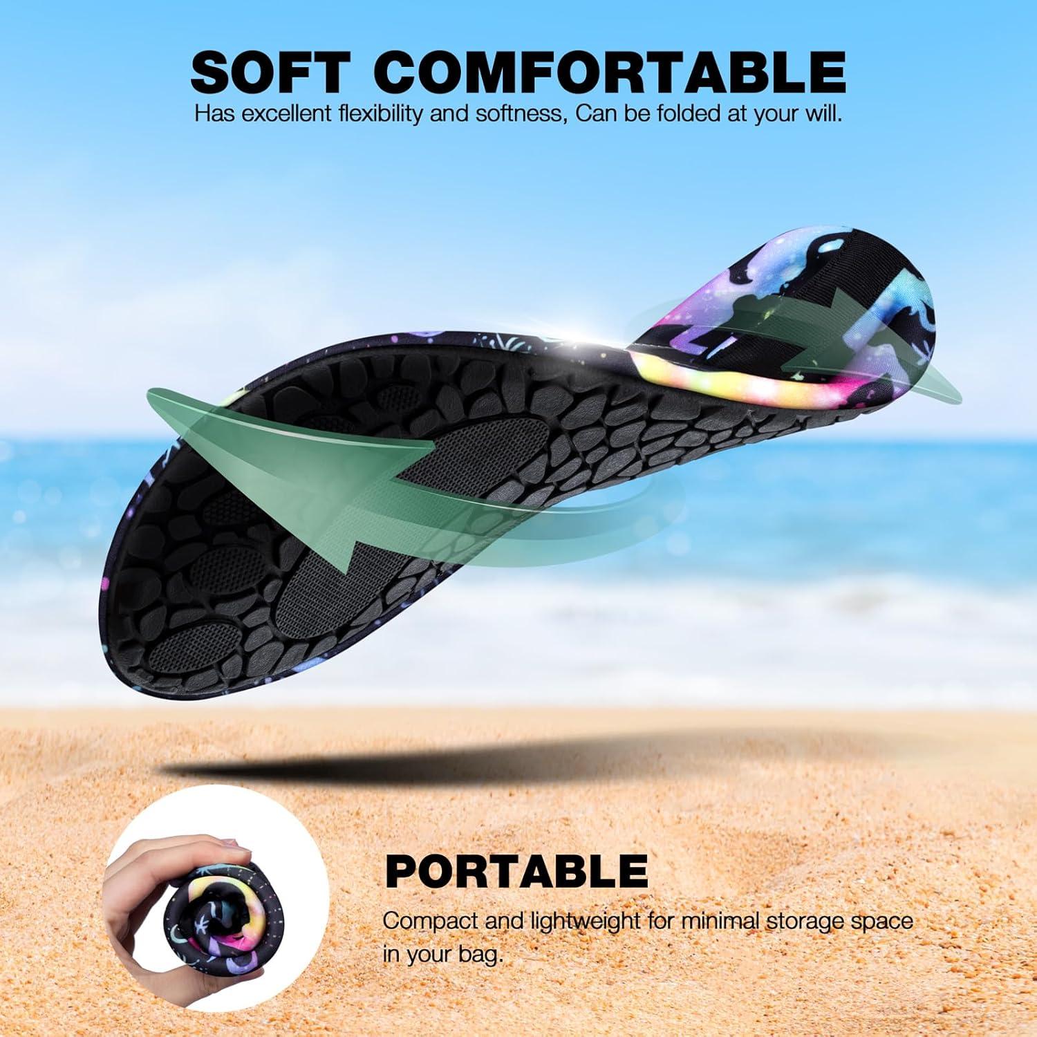 imageSIMARI Water Shoes Women Men Aqua Socks Beach Barefoot Quick Drying Aqua Aerobics Swim Pool Non Slip Outdoor Travel Essentials Surf River Lake Snorkeling Kayak Yoga Adult Youth3gmermaid Silhouette