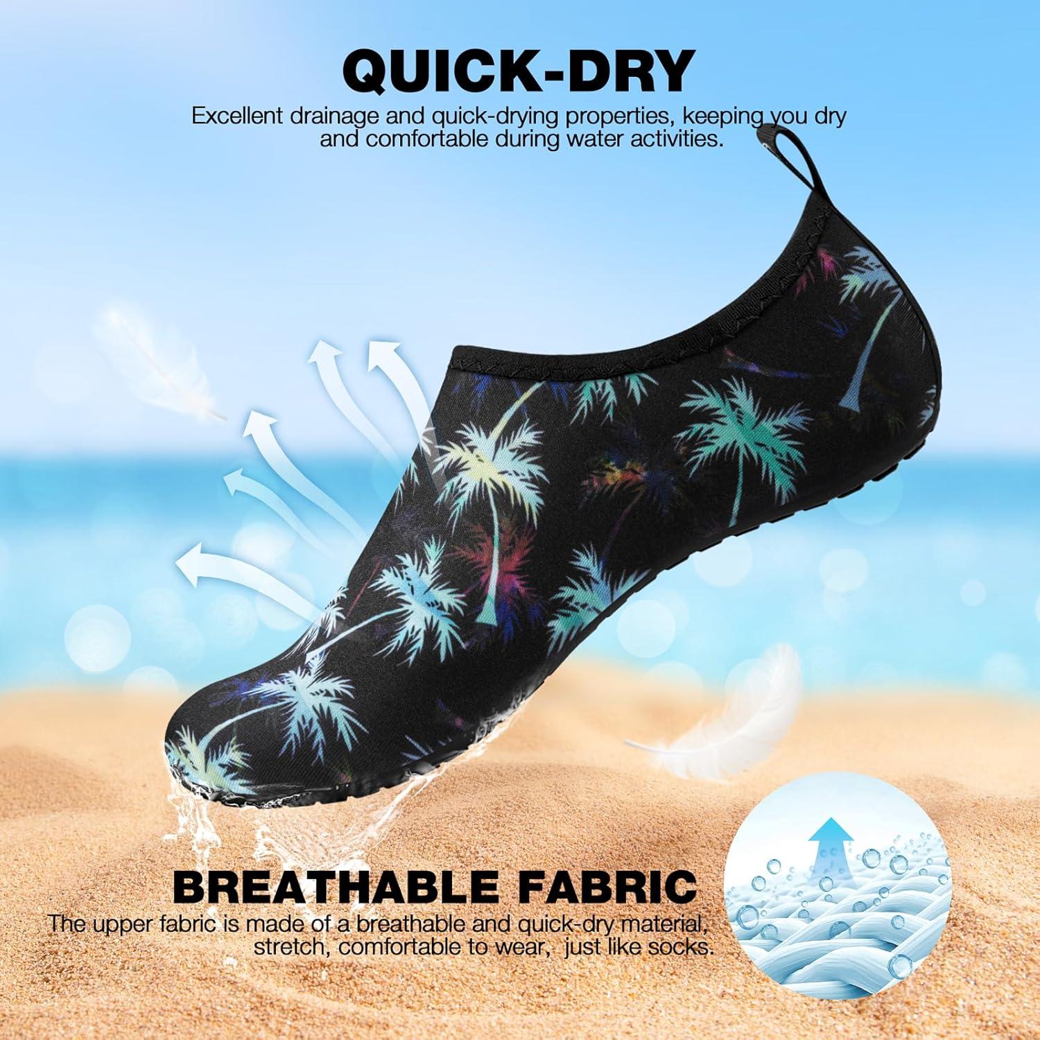 imageSIMARI Water Shoes Women Men Aqua Socks Beach Barefoot Quick Drying Aqua Aerobics Swim Pool Non Slip Outdoor Travel Essentials Surf River Lake Snorkeling Kayak Yoga Adult Youth2fcoconut Tree