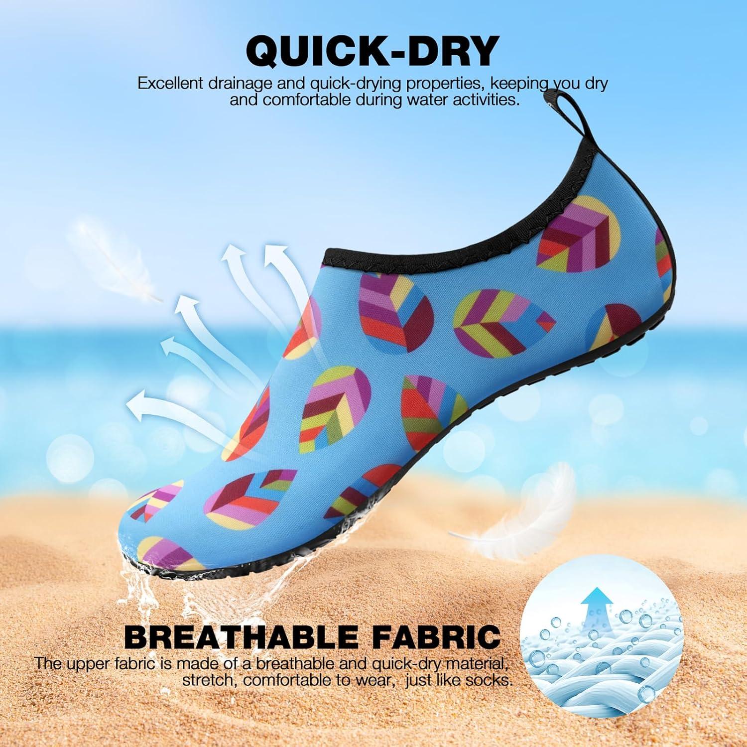 imageSIMARI Water Shoes Women Men Aqua Socks Beach Barefoot Quick Drying Aqua Aerobics Swim Pool Non Slip Outdoor Travel Essentials Surf River Lake Snorkeling Kayak Yoga Adult Youth2vtotem Leaf