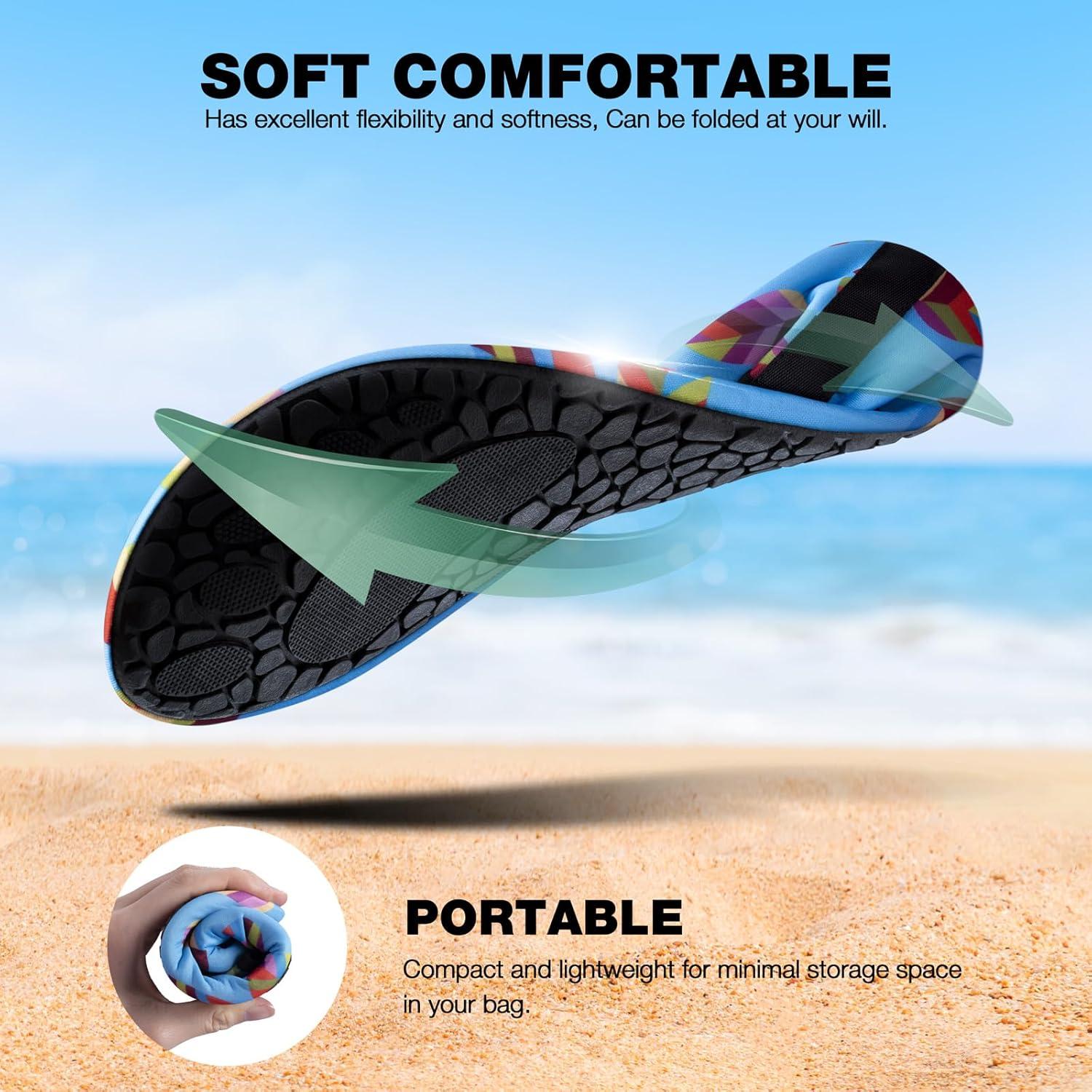 imageSIMARI Water Shoes Women Men Aqua Socks Beach Barefoot Quick Drying Aqua Aerobics Swim Pool Non Slip Outdoor Travel Essentials Surf River Lake Snorkeling Kayak Yoga Adult Youth2vtotem Leaf
