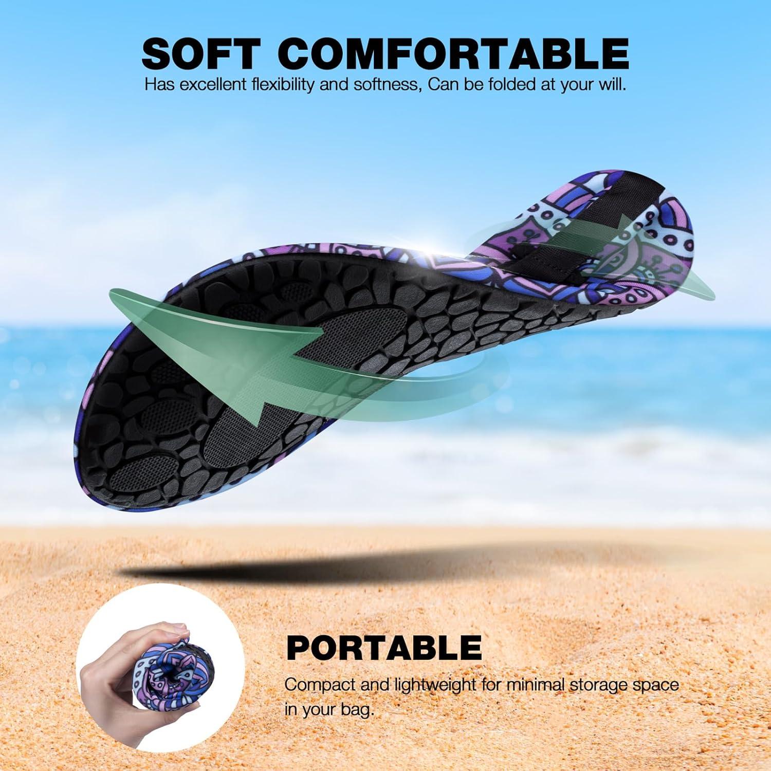 imageSIMARI Water Shoes Women Men Aqua Socks Beach Barefoot Quick Drying Aqua Aerobics Swim Pool Non Slip Outdoor Travel Essentials Surf River Lake Snorkeling Kayak Yoga Adult Youth2ofloral Glass
