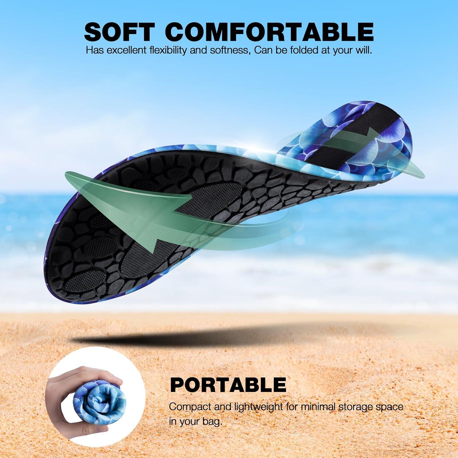 imageSIMARI Water Shoes Women Men Aqua Socks Beach Barefoot Quick Drying Aqua Aerobics Swim Pool Non Slip Outdoor Travel Essentials Surf River Lake Snorkeling Kayak Yoga Adult Youth2cmermaid Scale