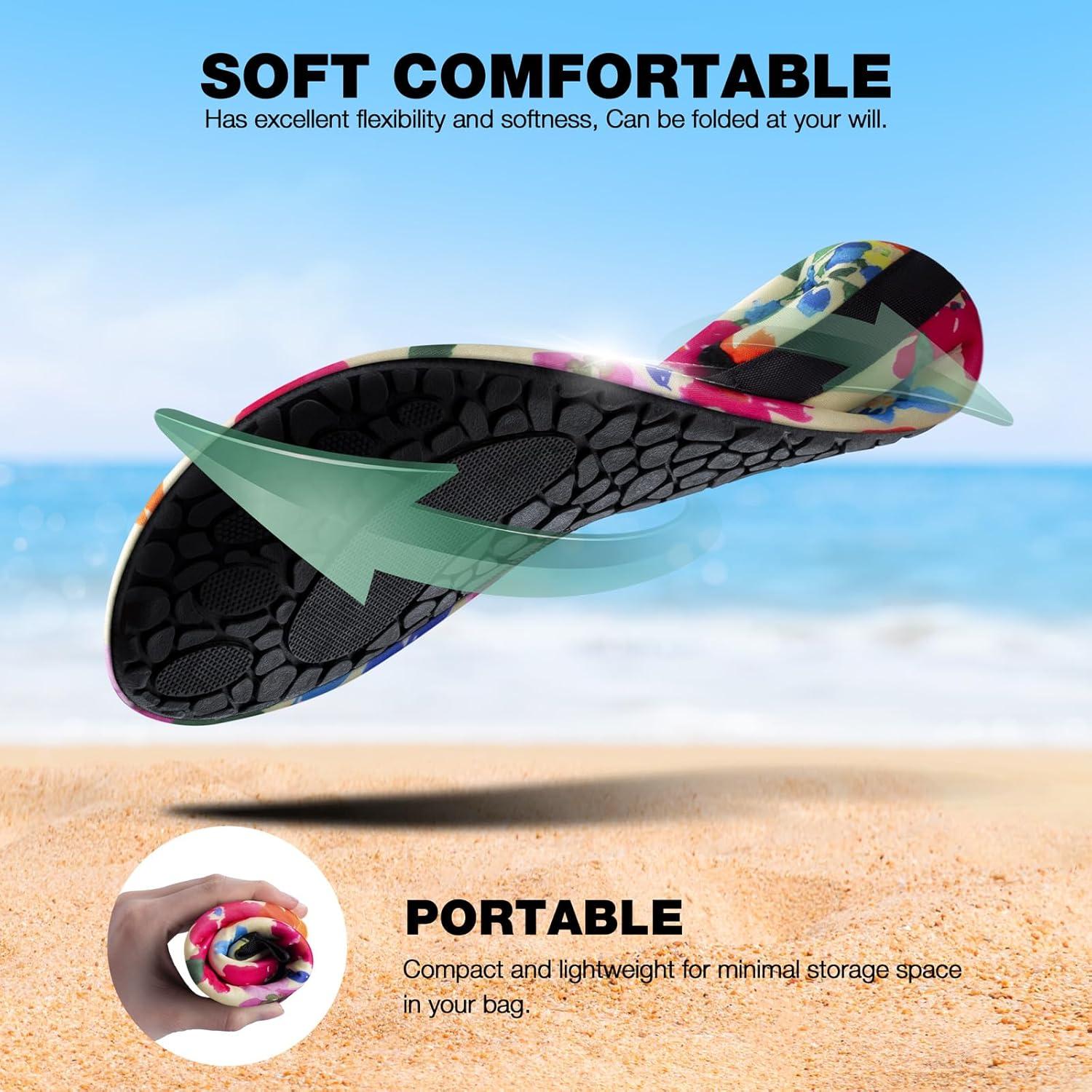 imageSIMARI Water Shoes Women Men Aqua Socks Beach Barefoot Quick Drying Aqua Aerobics Swim Pool Non Slip Outdoor Travel Essentials Surf River Lake Snorkeling Kayak Yoga Adult Youth2jfloral