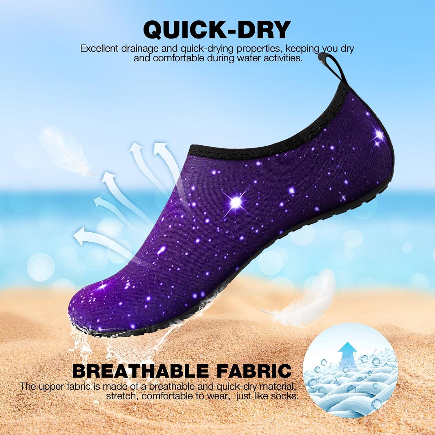 imageSIMARI Water Shoes Women Men Aqua Socks Beach Barefoot Quick Drying Aqua Aerobics Swim Pool Non Slip Outdoor Travel Essentials Surf River Lake Snorkeling Kayak Yoga Adult YouthStarry