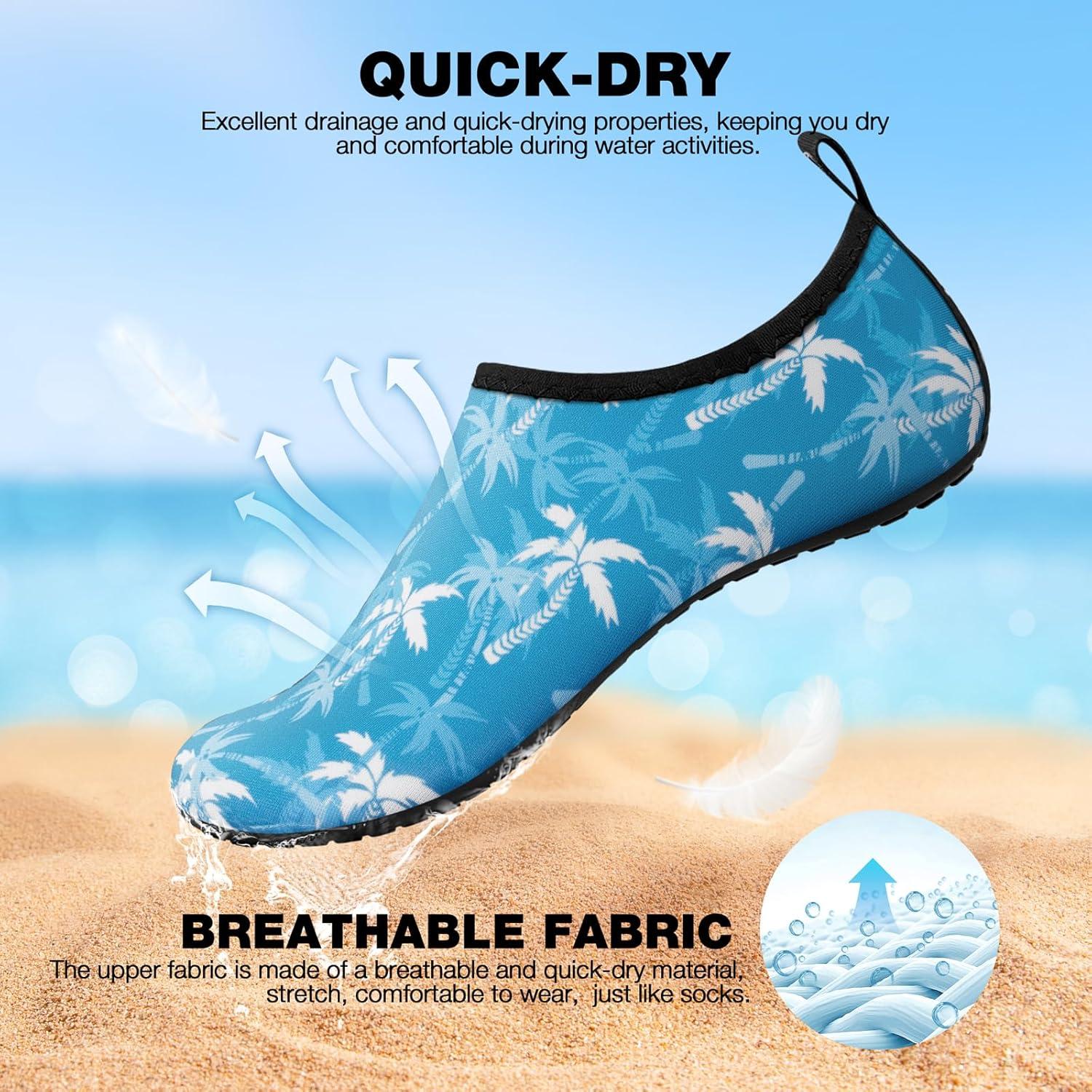 imageSIMARI Water Shoes Women Men Aqua Socks Beach Barefoot Quick Drying Aqua Aerobics Swim Pool Non Slip Outdoor Travel Essentials Surf River Lake Snorkeling Kayak Yoga Adult YouthCoconut