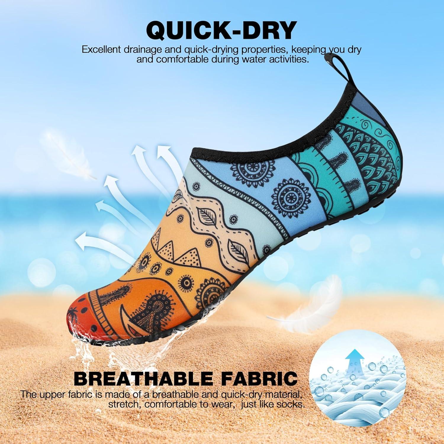 imageSIMARI Water Shoes Women Men Aqua Socks Beach Barefoot Quick Drying Aqua Aerobics Swim Pool Non Slip Outdoor Travel Essentials Surf River Lake Snorkeling Kayak Yoga Adult Youth3cmaya Totem