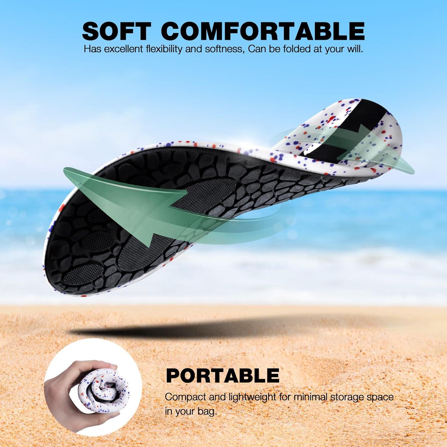imageSIMARI Water Shoes Women Men Aqua Socks Beach Barefoot Quick Drying Aqua Aerobics Swim Pool Non Slip Outdoor Travel Essentials Surf River Lake Snorkeling Kayak Yoga Adult Youth2gpaint Spot