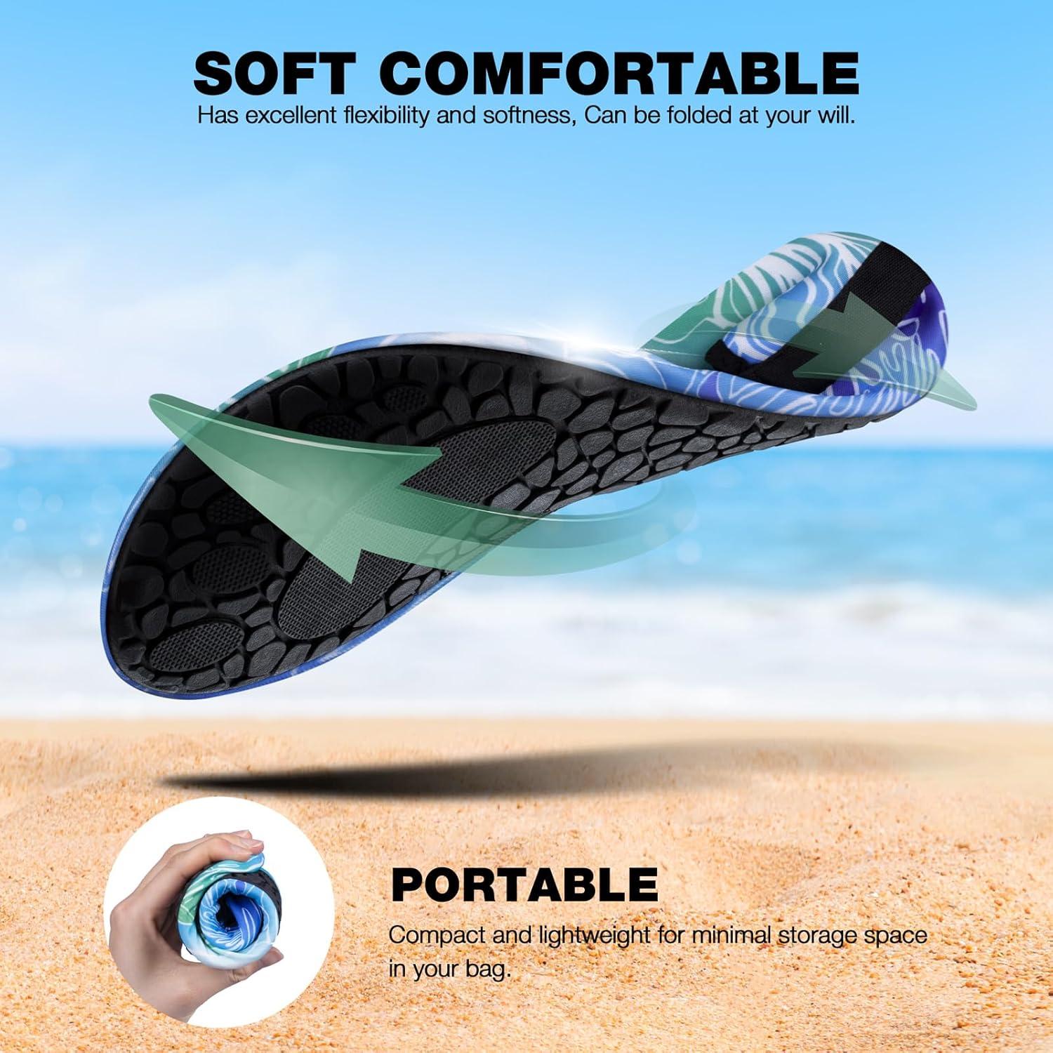 imageSIMARI Water Shoes Women Men Aqua Socks Beach Barefoot Quick Drying Aqua Aerobics Swim Pool Non Slip Outdoor Travel Essentials Surf River Lake Snorkeling Kayak Yoga Adult Youth2wcoral at Sea