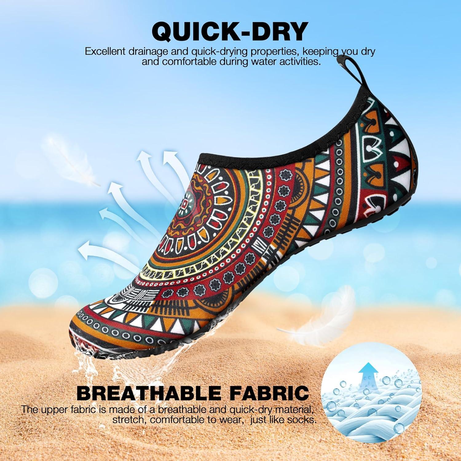 imageSIMARI Water Shoes Women Men Aqua Socks Beach Barefoot Quick Drying Aqua Aerobics Swim Pool Non Slip Outdoor Travel Essentials Surf River Lake Snorkeling Kayak Yoga Adult Youth3dstained Glass
