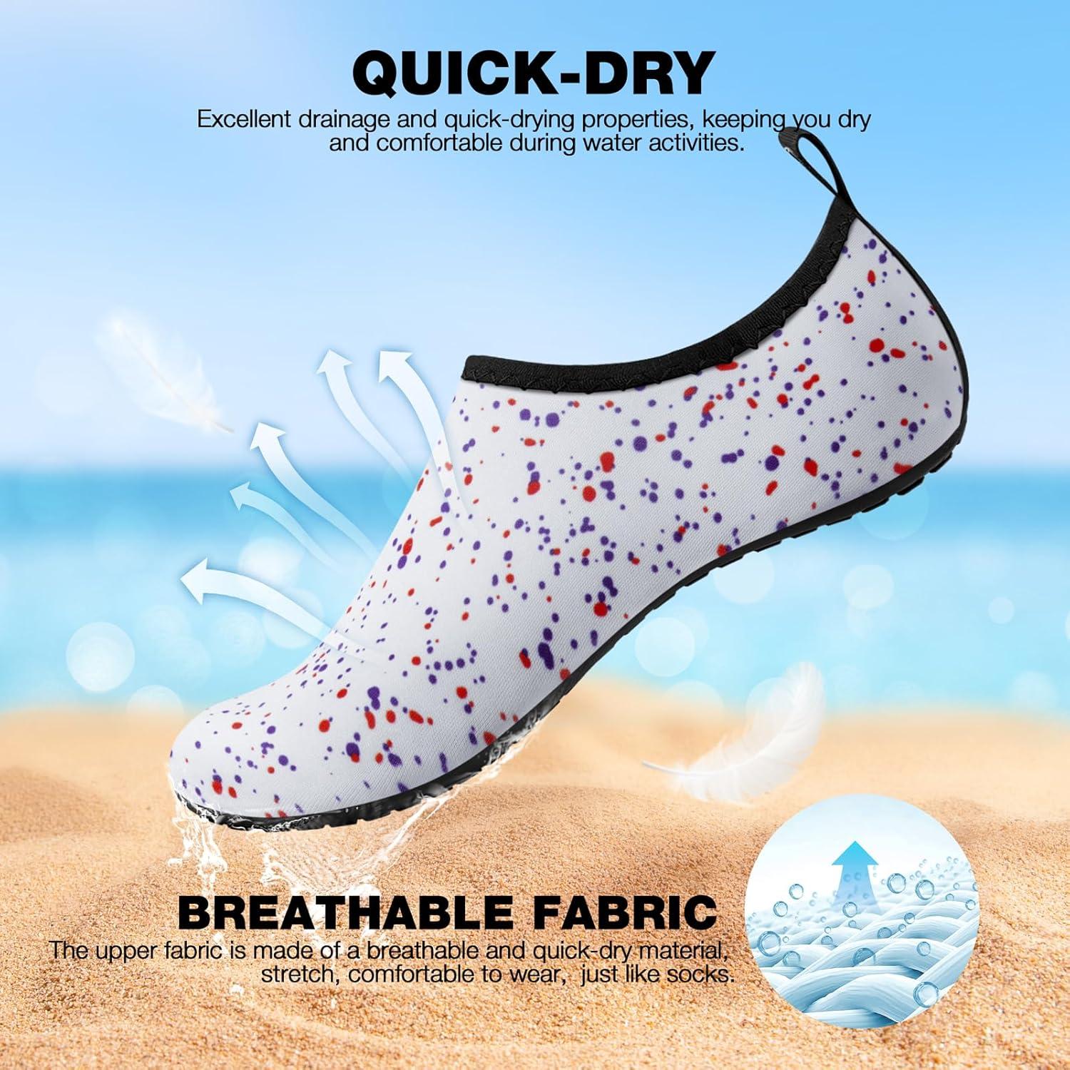 imageSIMARI Water Shoes Women Men Aqua Socks Beach Barefoot Quick Drying Aqua Aerobics Swim Pool Non Slip Outdoor Travel Essentials Surf River Lake Snorkeling Kayak Yoga Adult Youth2gpaint Spot
