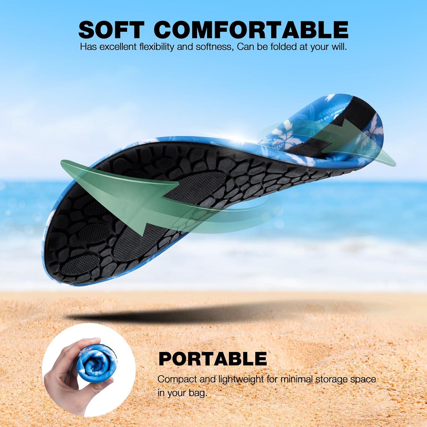 imageSIMARI Water Shoes Women Men Aqua Socks Beach Barefoot Quick Drying Aqua Aerobics Swim Pool Non Slip Outdoor Travel Essentials Surf River Lake Snorkeling Kayak Yoga Adult YouthCoconut