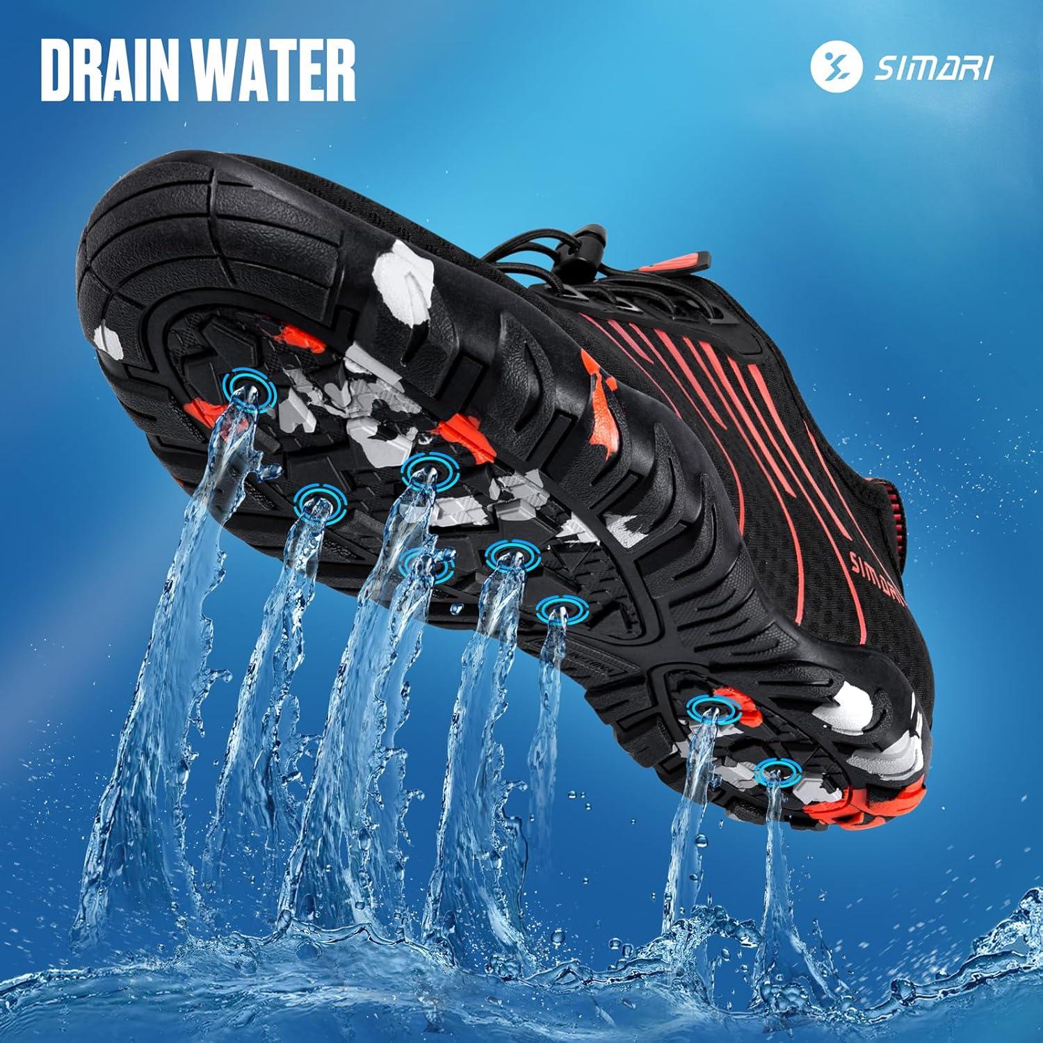 imageSIMARI Water Shoes for Women Men Barefoot QuickDry Aqua Socks Lightweight Swim Shoes for Surfing Swimming Beach Sports Kayaking Diving NonSlip Design1rblack Rose
