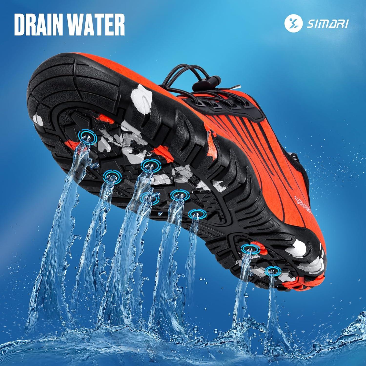 imageSIMARI Water Shoes for Women Men Barefoot QuickDry Aqua Socks Lightweight Swim Shoes for Surfing Swimming Beach Sports Kayaking Diving NonSlip Design1sprint Orange