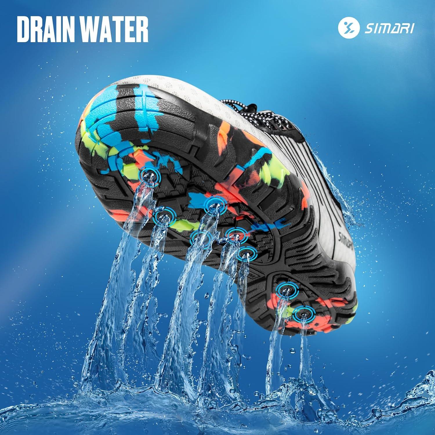 imageSIMARI Water Shoes for Women Men Barefoot QuickDry Aqua Socks Lightweight Swim Shoes for Surfing Swimming Beach Sports Kayaking Diving NonSlip Design1ewhite