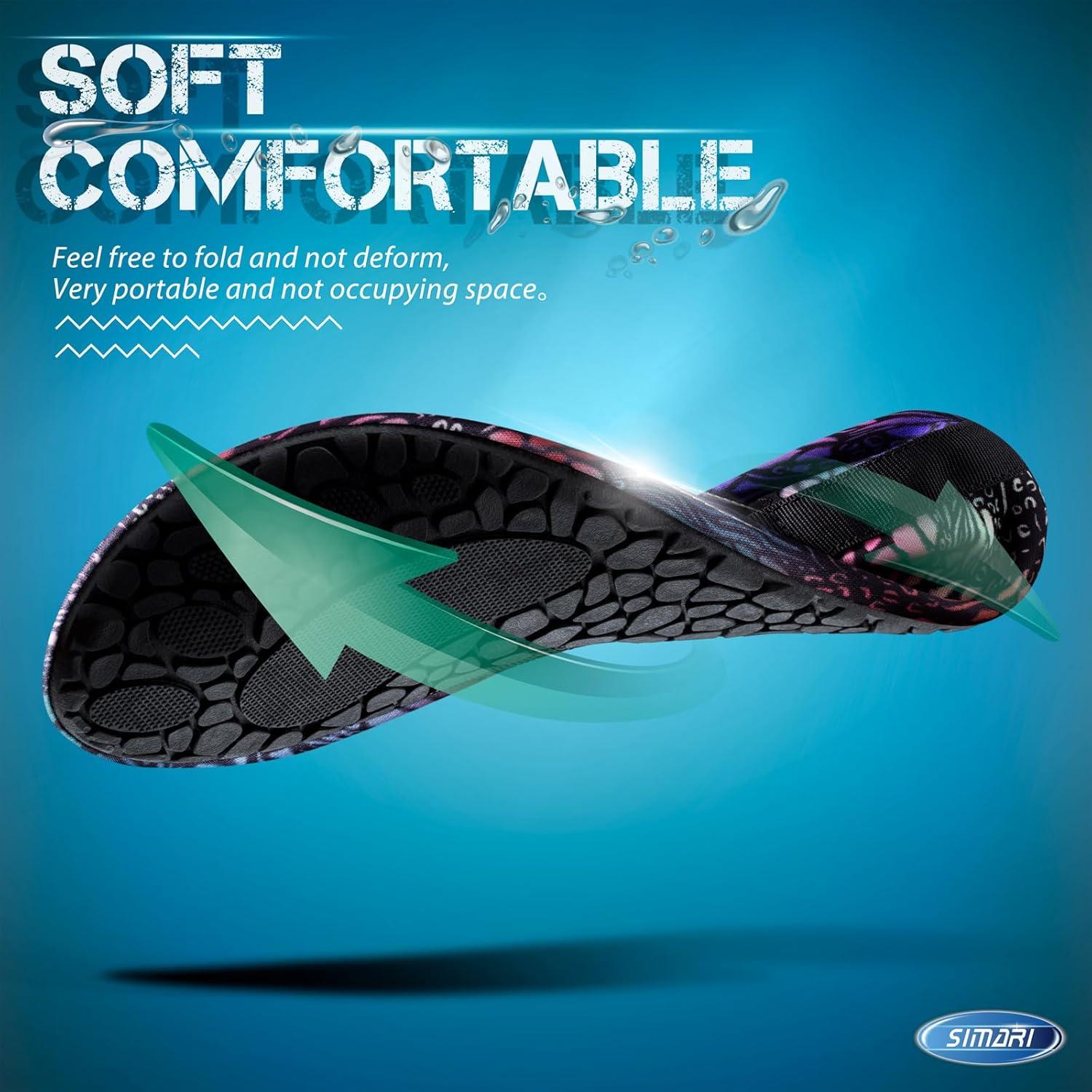 imageSIMARI Water Shoes for Women Men Swim Aqua Socks Beach Pool Essentials Barefoot Surf River Boat Kayak Sea Yoga Sand Exercise Sport Accessories Breathable QuickDry Adult Youth Kid Size SWS0012danimal Lines