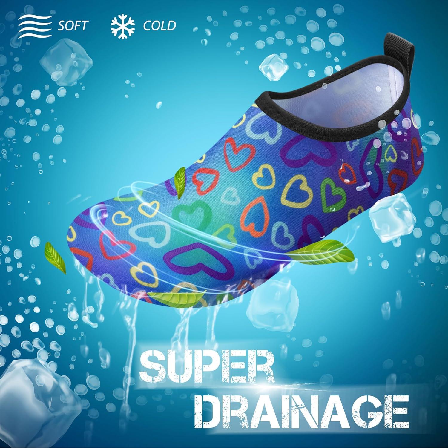 imageSIMARI Water Shoes for Women Men Swim Aqua Socks Beach Pool Essentials Barefoot Surf River Boat Kayak Sea Yoga Sand Exercise Sport Accessories Breathable QuickDry Adult Youth Kid Size SWS0011glove Rainbow