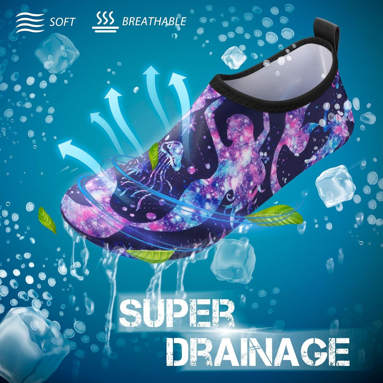 imageSIMARI Water Shoes for Women Men Swim Aqua Socks Beach Pool Essentials Barefoot Surf River Boat Kayak Sea Yoga Sand Exercise Sport Accessories Breathable QuickDry Adult Youth Kid Size SWS0011ymermaid Silhouette