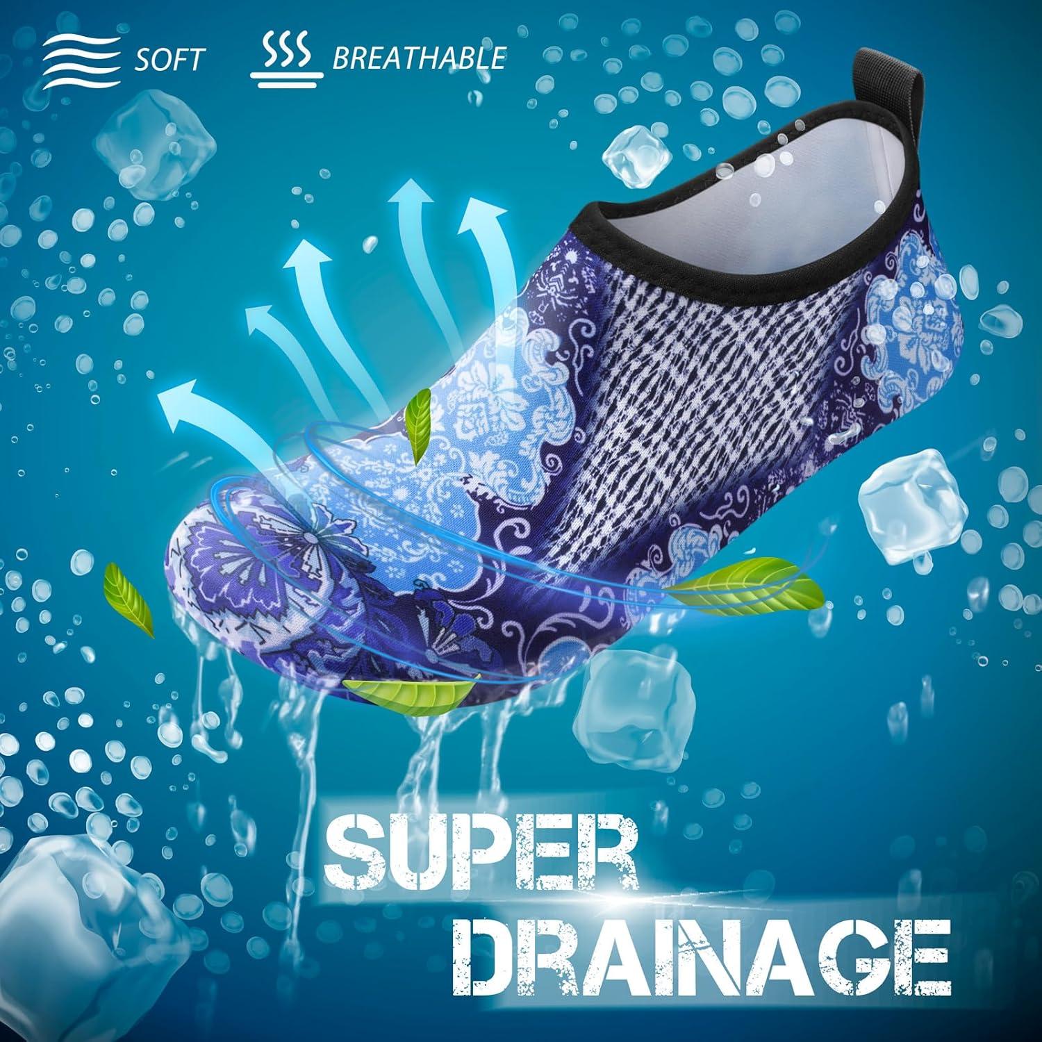 imageSIMARI Water Shoes for Women Men Swim Aqua Socks Beach Pool Essentials Barefoot Surf River Boat Kayak Sea Yoga Sand Exercise Sport Accessories Breathable QuickDry Adult Youth Kid Size SWS0012cnet Pasiley