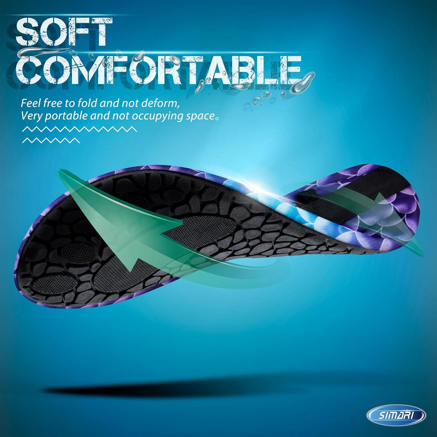 imageSIMARI Water Shoes for Women Men Swim Aqua Socks Beach Pool Essentials Barefoot Surf River Boat Kayak Sea Yoga Sand Exercise Sport Accessories Breathable QuickDry Adult Youth Kid Size SWS0011kmermaid Scale