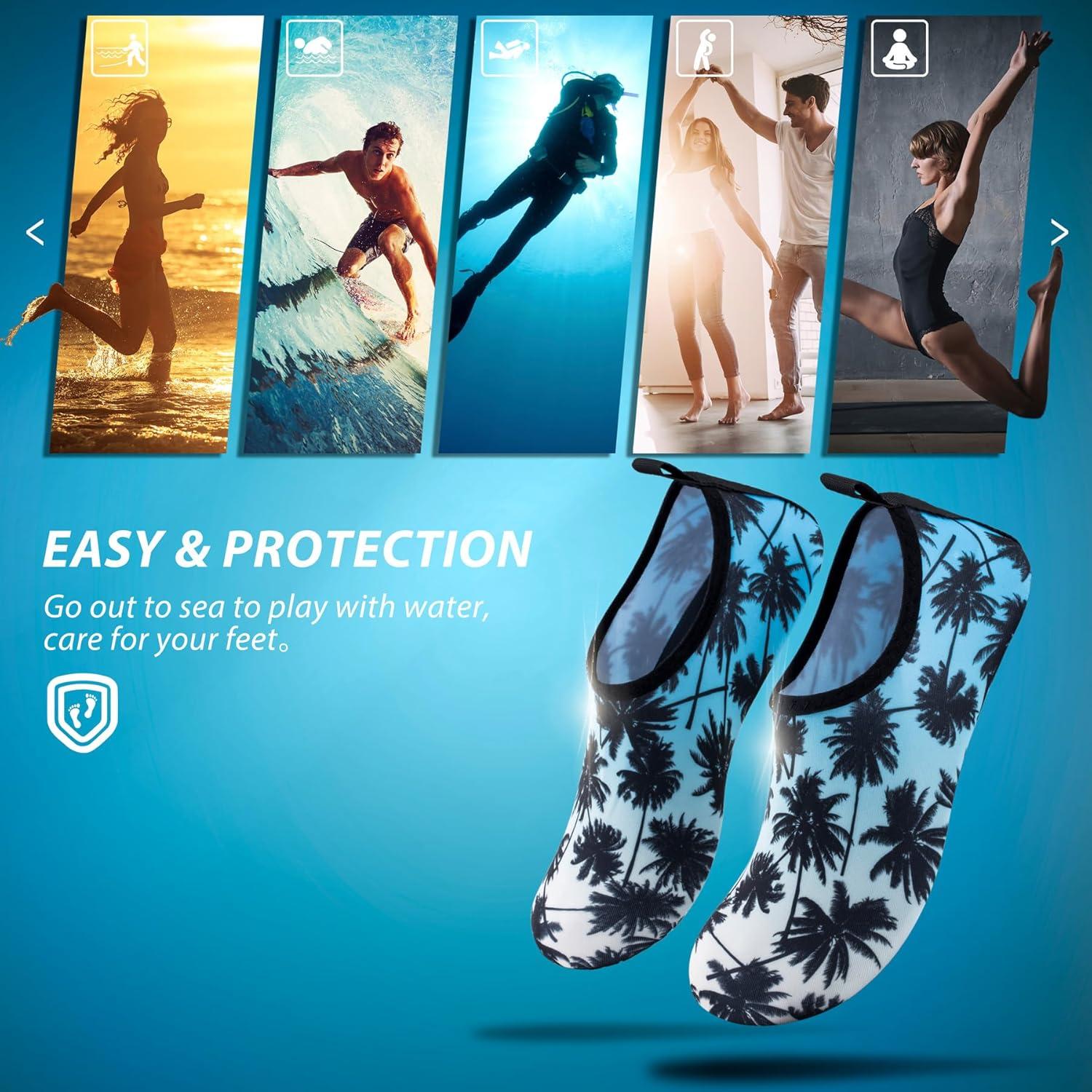 imageSIMARI Water Shoes for Women Men Swim Aqua Socks Beach Pool Essentials Barefoot Surf River Boat Kayak Sea Yoga Sand Exercise Sport Accessories Breathable QuickDry Adult Youth Kid Size SWS0017dacoconut
