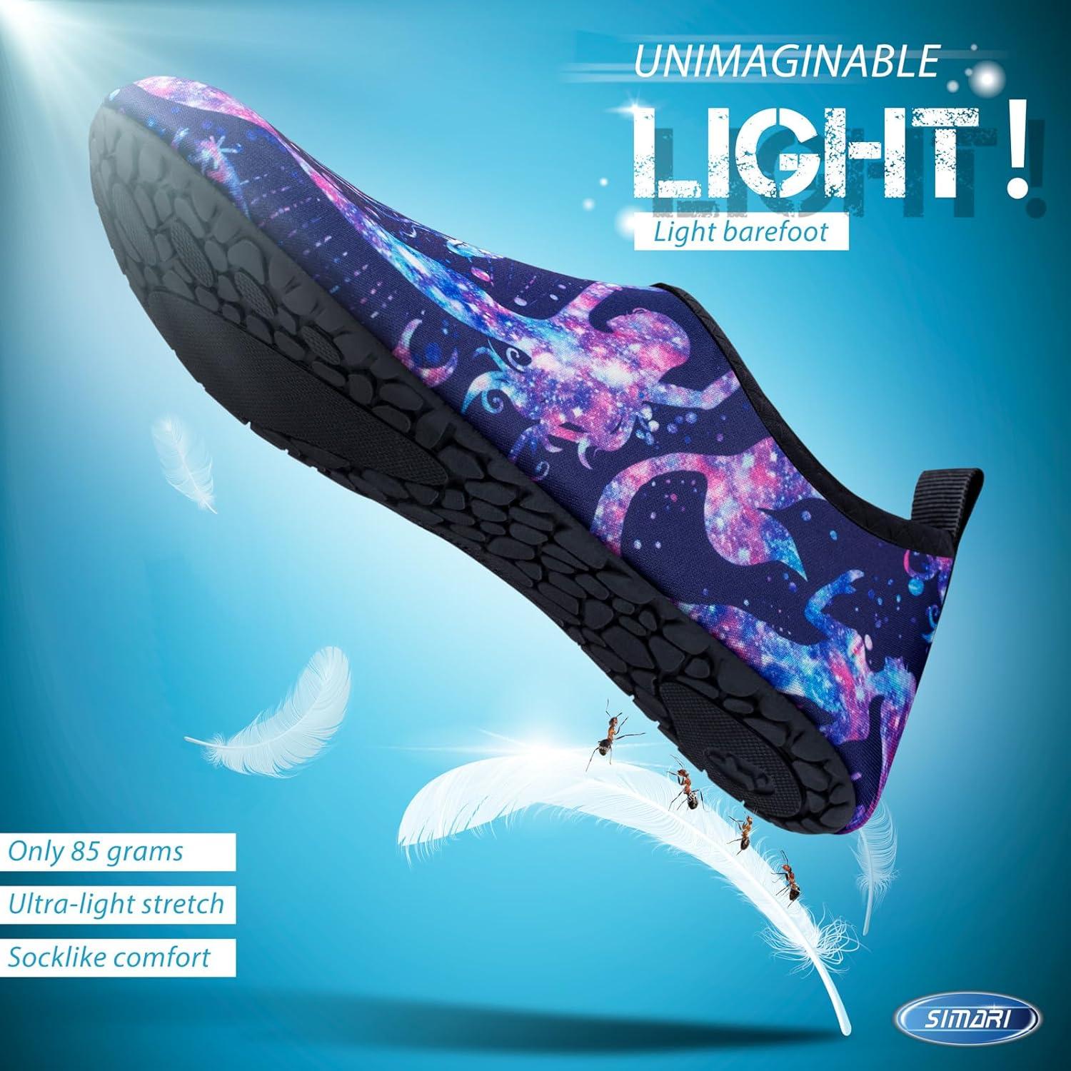 imageSIMARI Water Shoes for Women Men Swim Aqua Socks Beach Pool Essentials Barefoot Surf River Boat Kayak Sea Yoga Sand Exercise Sport Accessories Breathable QuickDry Adult Youth Kid Size SWS0011ymermaid Silhouette
