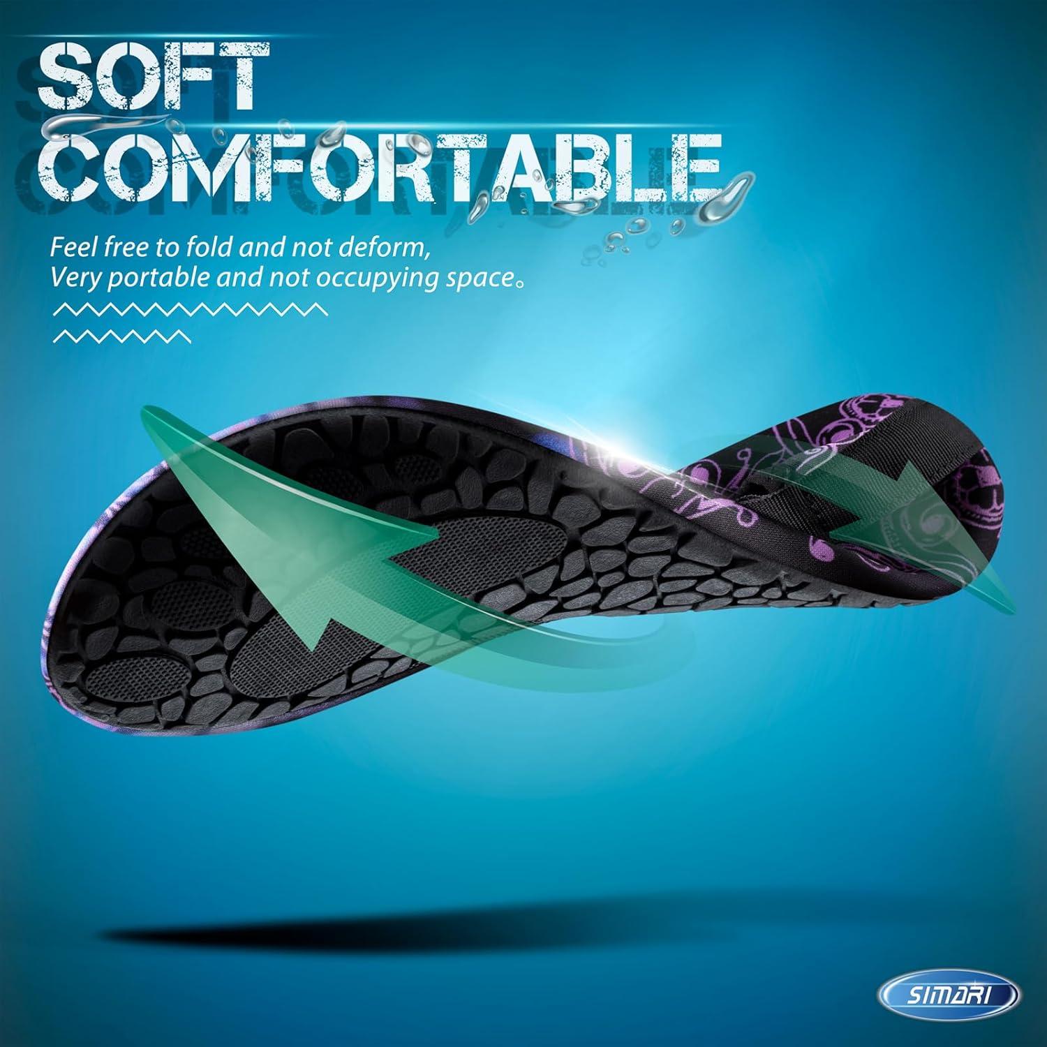 imageSIMARI Water Shoes for Women Men Swim Aqua Socks Beach Pool Essentials Barefoot Surf River Boat Kayak Sea Yoga Sand Exercise Sport Accessories Breathable QuickDry Adult Youth Kid Size SWS0011vpaisley