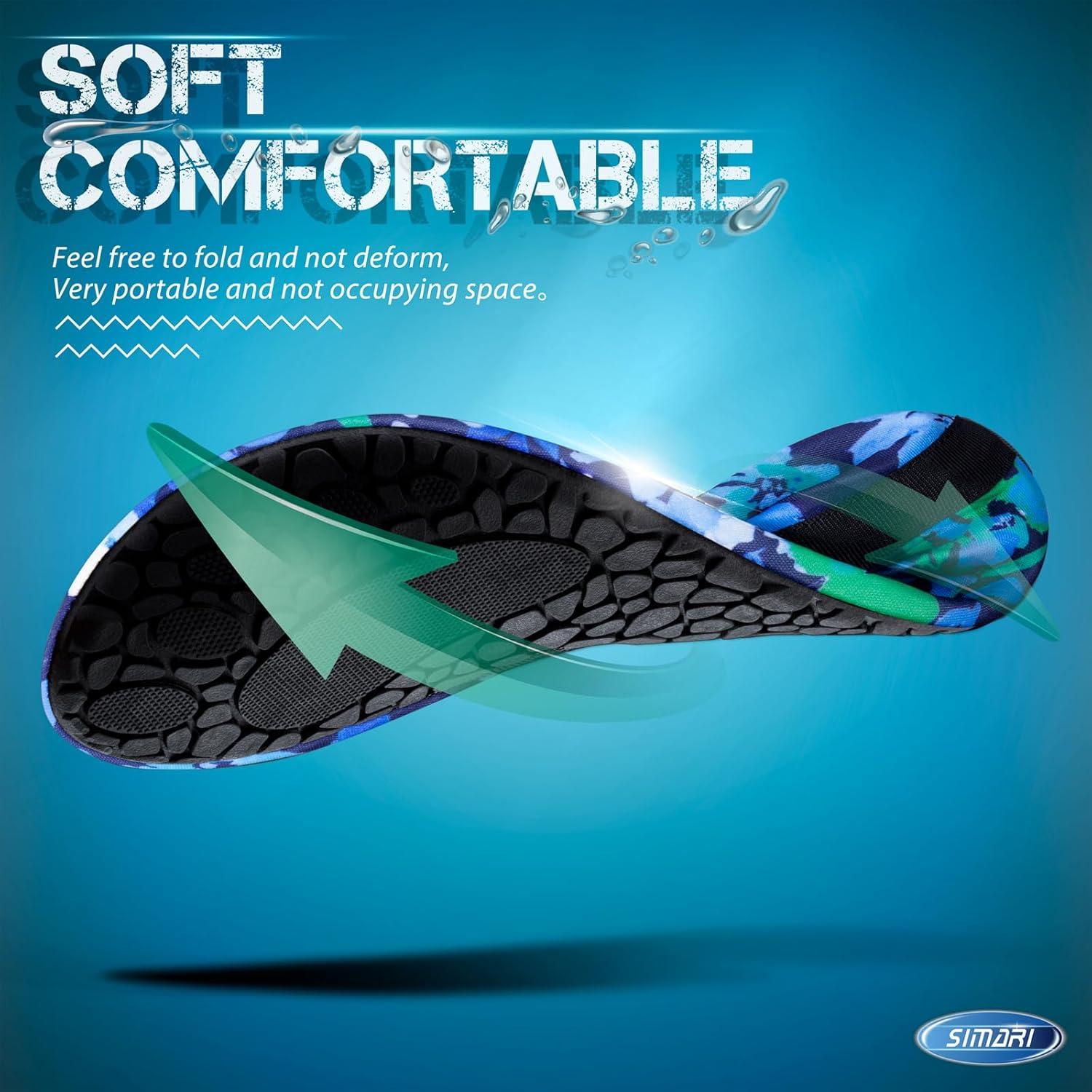imageSIMARI Water Shoes for Women Men Swim Aqua Socks Beach Pool Essentials Barefoot Surf River Boat Kayak Sea Yoga Sand Exercise Sport Accessories Breathable QuickDry Adult Youth Kid Size SWS0011uflora