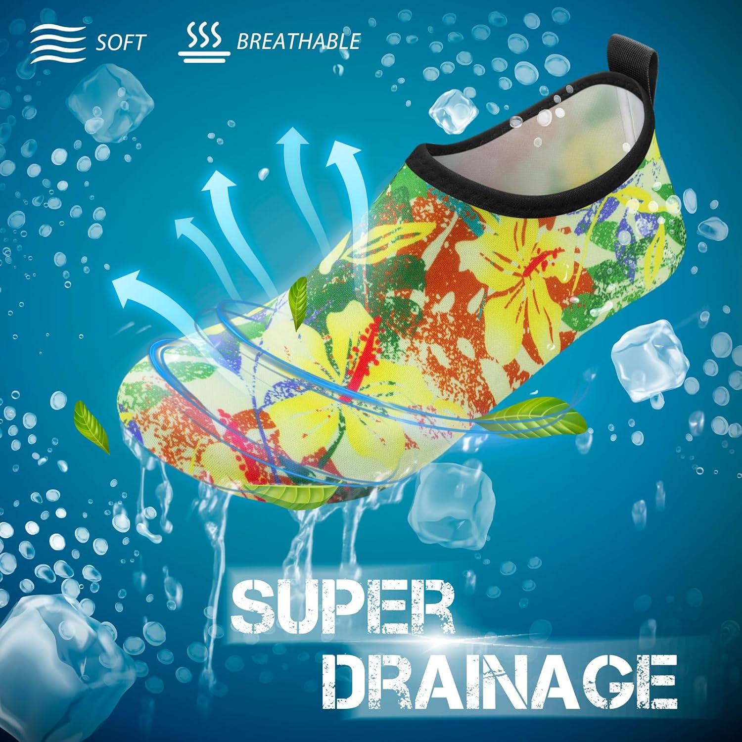 imageSIMARI Water Shoes for Women Men Swim Aqua Socks Beach Pool Essentials Barefoot Surf River Boat Kayak Sea Yoga Sand Exercise Sport Accessories Breathable QuickDry Adult Youth Kid Size SWS0011zbauhinia