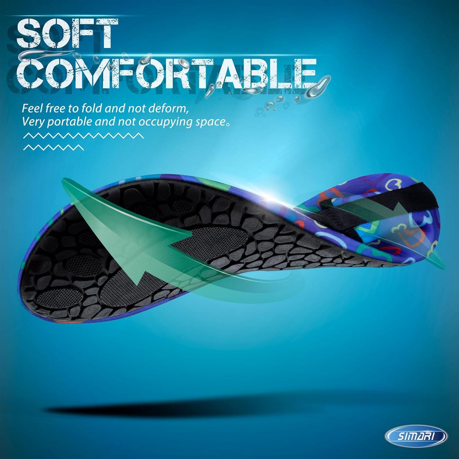 imageSIMARI Water Shoes for Women Men Swim Aqua Socks Beach Pool Essentials Barefoot Surf River Boat Kayak Sea Yoga Sand Exercise Sport Accessories Breathable QuickDry Adult Youth Kid Size SWS0011glove Rainbow