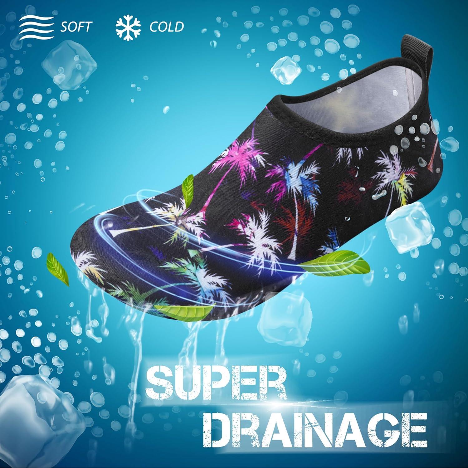 imageSIMARI Water Shoes for Women Men Swim Aqua Socks Beach Pool Essentials Barefoot Surf River Boat Kayak Sea Yoga Sand Exercise Sport Accessories Breathable QuickDry Adult Youth Kid Size SWS0011jcoconut Tree