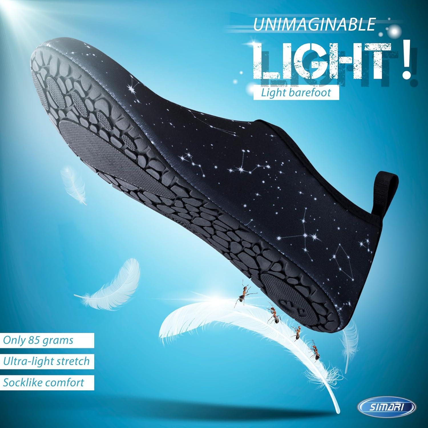 imageSIMARI Water Shoes for Women Men Swim Aqua Socks Beach Pool Essentials Barefoot Surf River Boat Kayak Sea Yoga Sand Exercise Sport Accessories Breathable QuickDry Adult Youth Kid Size SWS001Constellation