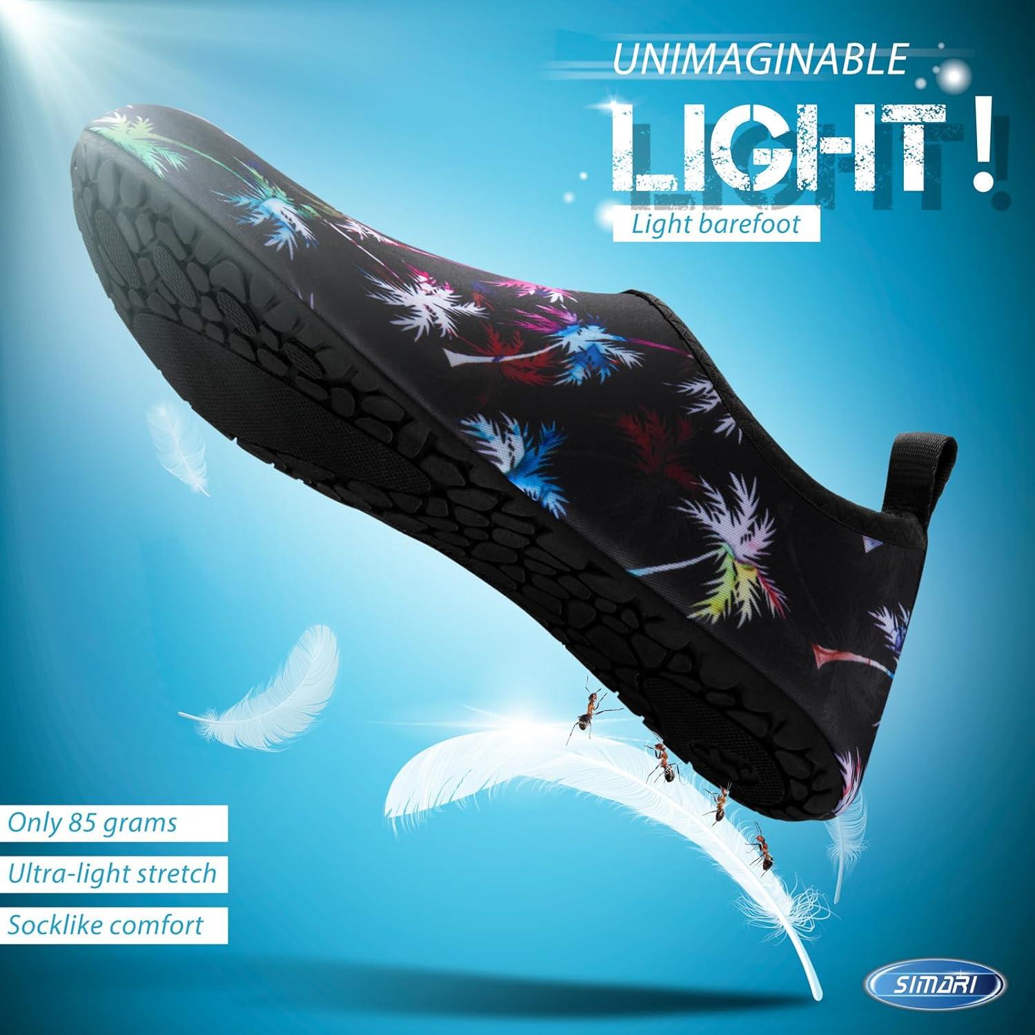 imageSIMARI Water Shoes for Women Men Swim Aqua Socks Beach Pool Essentials Barefoot Surf River Boat Kayak Sea Yoga Sand Exercise Sport Accessories Breathable QuickDry Adult Youth Kid Size SWS0011jcoconut Tree
