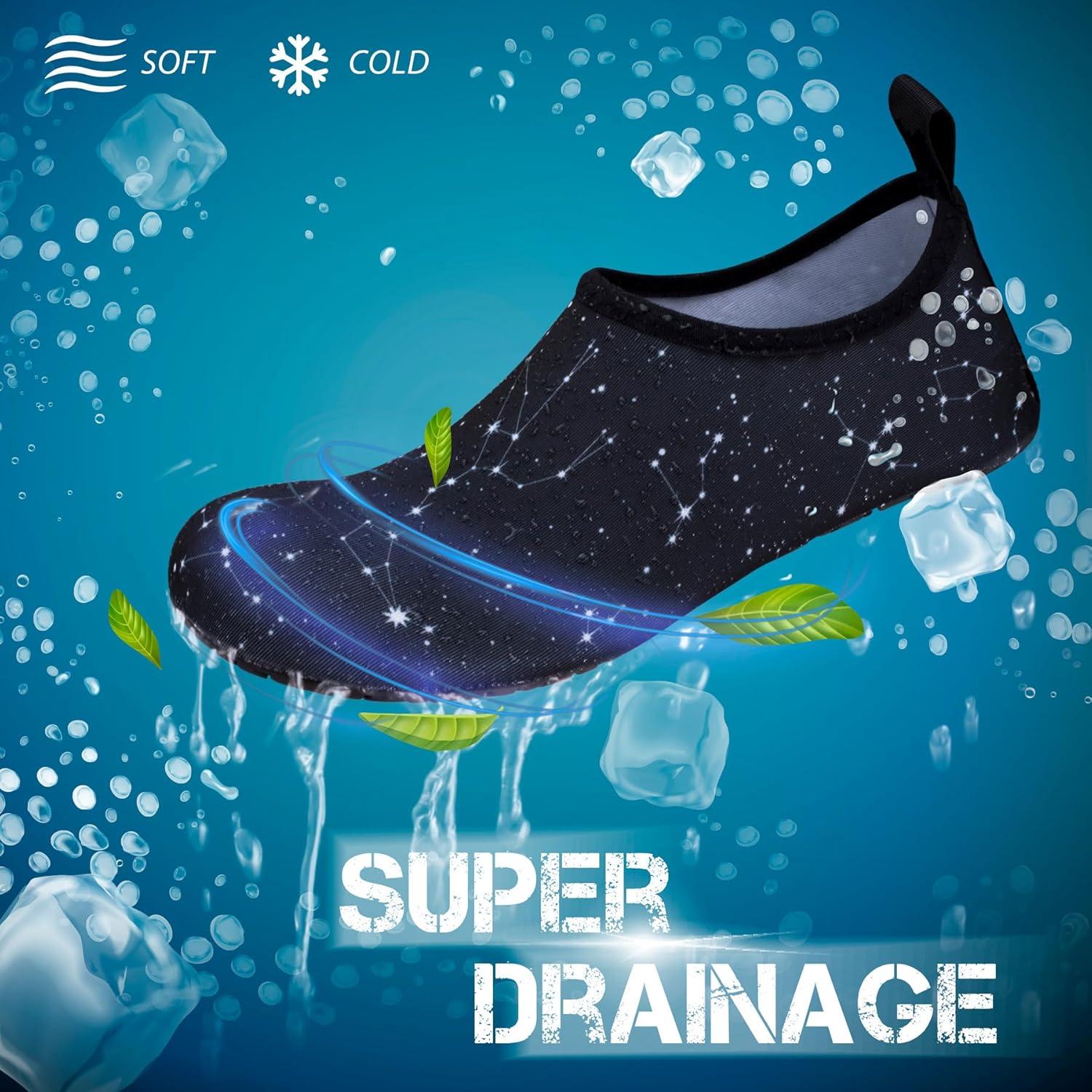 imageSIMARI Water Shoes for Women Men Swim Aqua Socks Beach Pool Essentials Barefoot Surf River Boat Kayak Sea Yoga Sand Exercise Sport Accessories Breathable QuickDry Adult Youth Kid Size SWS001Constellation