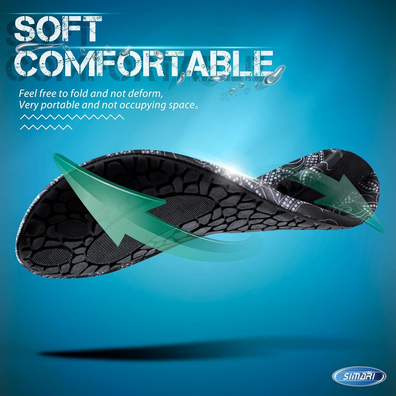 imageSIMARI Water Shoes for Women Men Swim Aqua Socks Beach Pool Essentials Barefoot Surf River Boat Kayak Sea Yoga Sand Exercise Sport Accessories Breathable QuickDry Adult Youth Kid Size SWS0011wsead Paisley