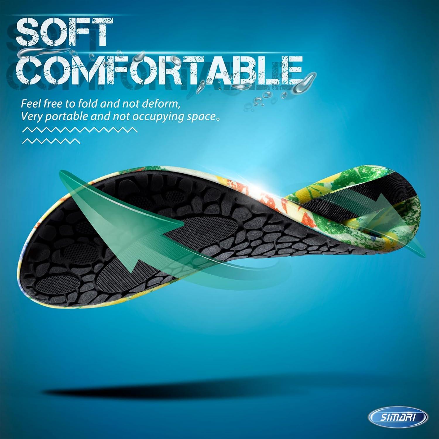 imageSIMARI Water Shoes for Women Men Swim Aqua Socks Beach Pool Essentials Barefoot Surf River Boat Kayak Sea Yoga Sand Exercise Sport Accessories Breathable QuickDry Adult Youth Kid Size SWS0011zbauhinia